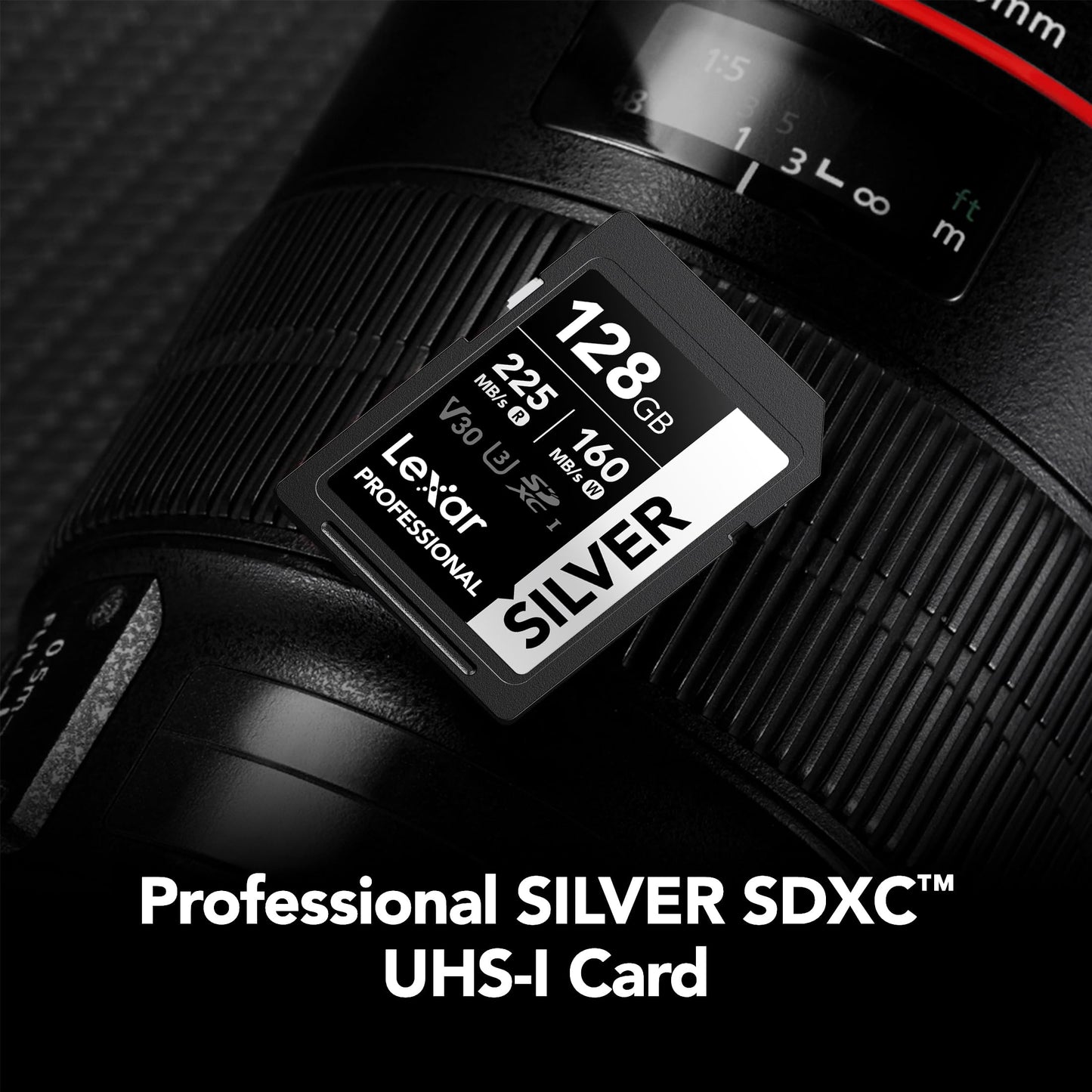 Lexar 128GB Professional Silver SD Card, UHS-I, C10, U3, V30, 4K, Up to 225/160 MB/s SDXC Memory Card, for Professional Photographer, Videographer, Enthusiast (LSDSILV128G-BNNNU)