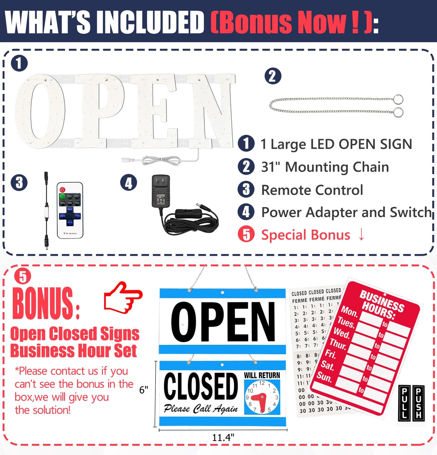 Open Signs for Business,40x14 inch USA Flag Open Sign Led for Window Wall Door w/Remote Control Bar Cafe Salon Barber Resturant Retail Store
