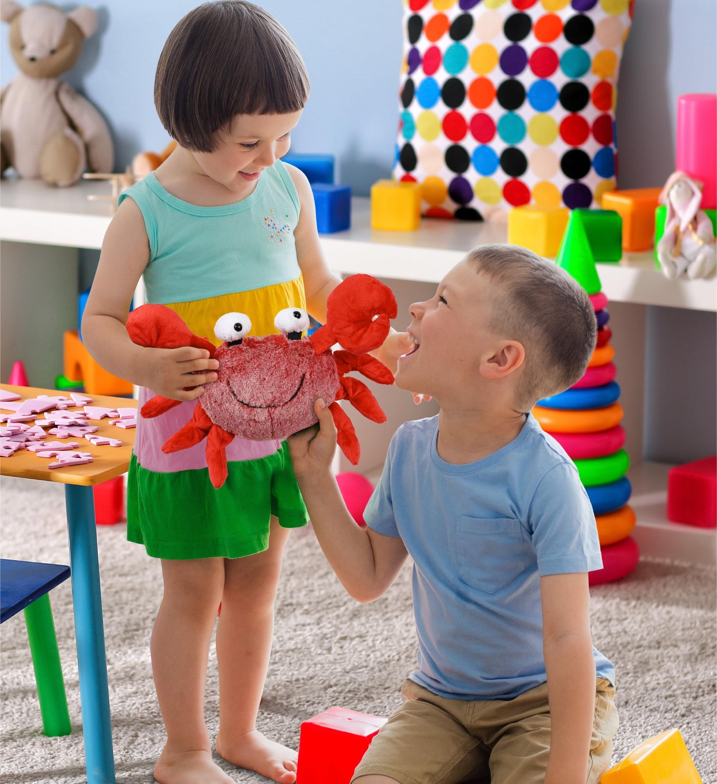 Puzzled Super Soft Red Crab Plush, 12"