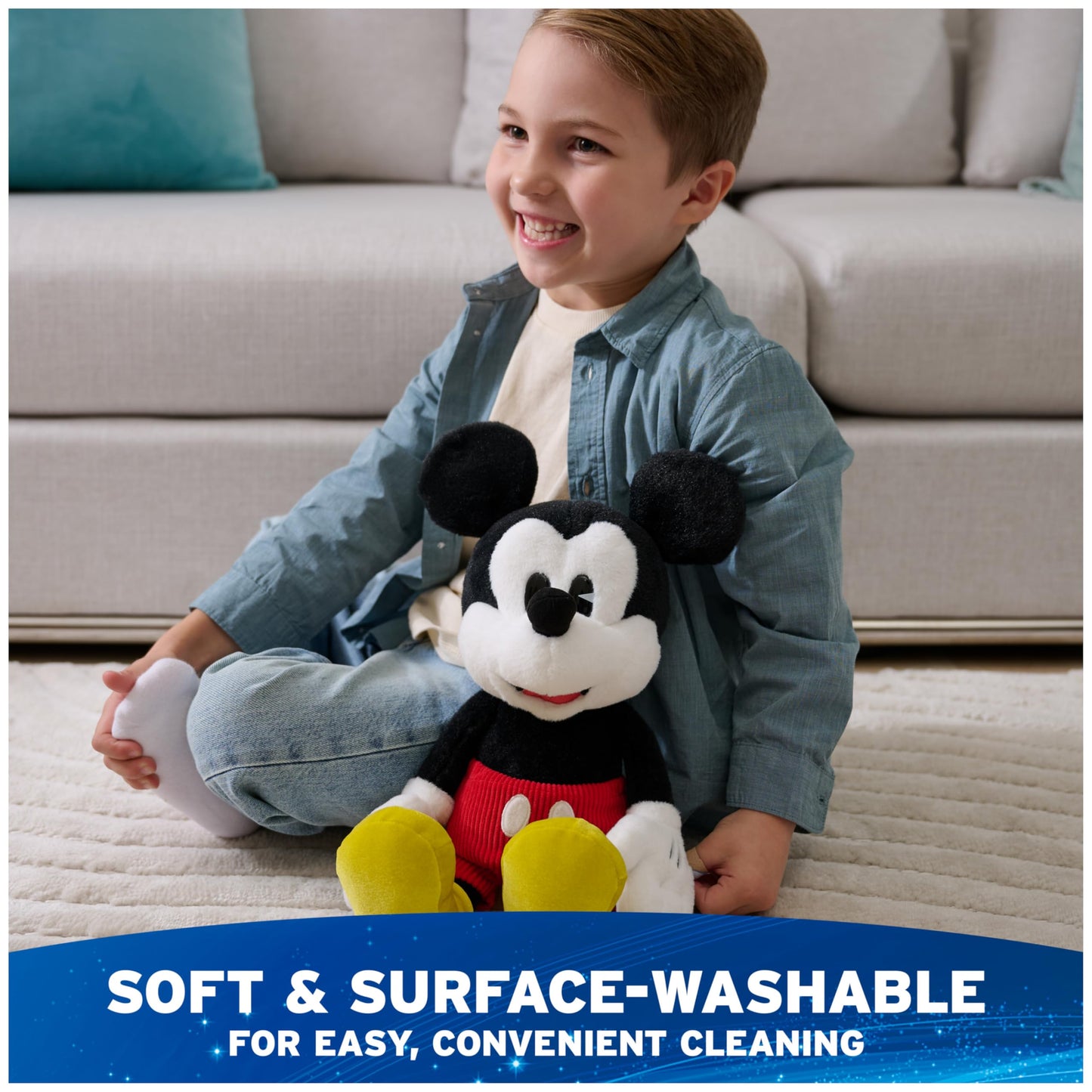 GUND Disney Official Mickey Mouse Classic Plush, Mickey and Friends, Deluxe Collector Stuffed Animal for Ages 1 and Up, Black/White, 14”