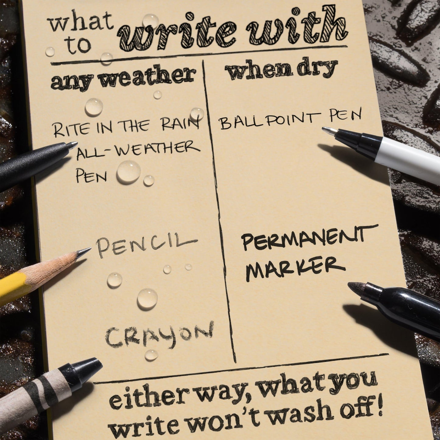 Rite in The Rain Weatherproof Weekly Calendar Set, 5" x 7", Tan Sheets, 65 Weeks (No. 9260W)