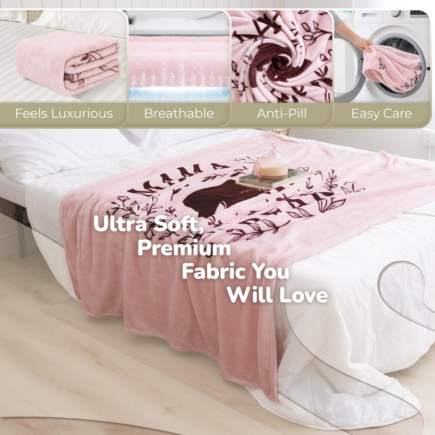 Super Blanky Wearable Blankets for Women - Cozy Mothers Day Gifts for Mom, Adult Comfy Wearable Blanket Men, College Graduation Gift for Her Girlfriend, Gifts for Wife Birthday Gift Ideas, Mama Bear