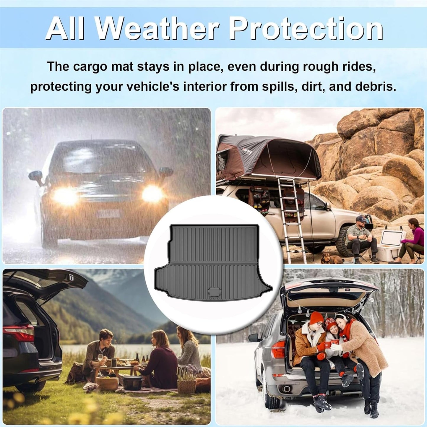 Cargo Mat & Backrest Mat Fit for Buick Envision 2021-2024 2025 2026 - Custom Fit All Weather TPE Waterproof Trunk Liner Cargo Liner Back Seat Cover Protector for Envision Accessories