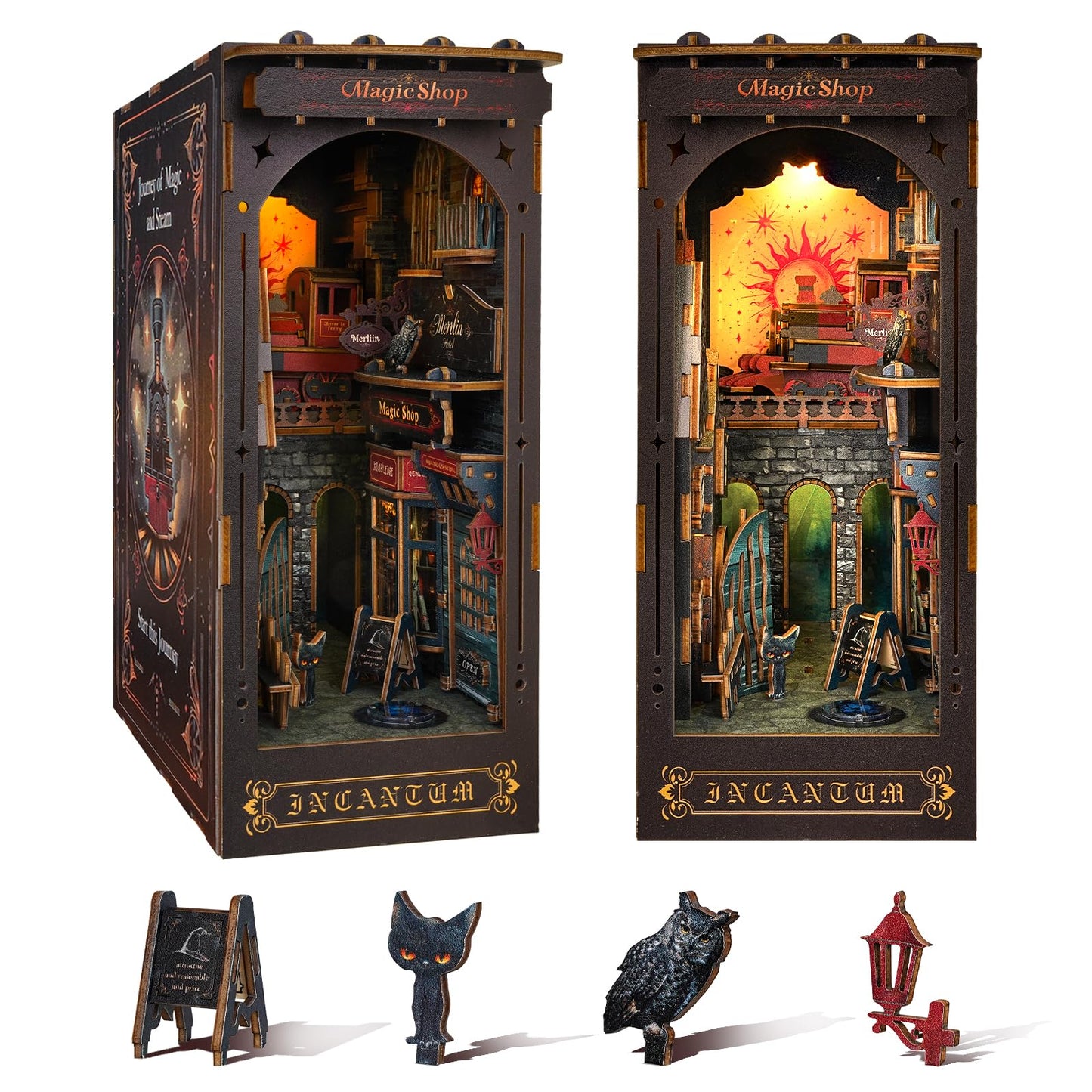 Rnfinewow Book Nook Kit for Adults