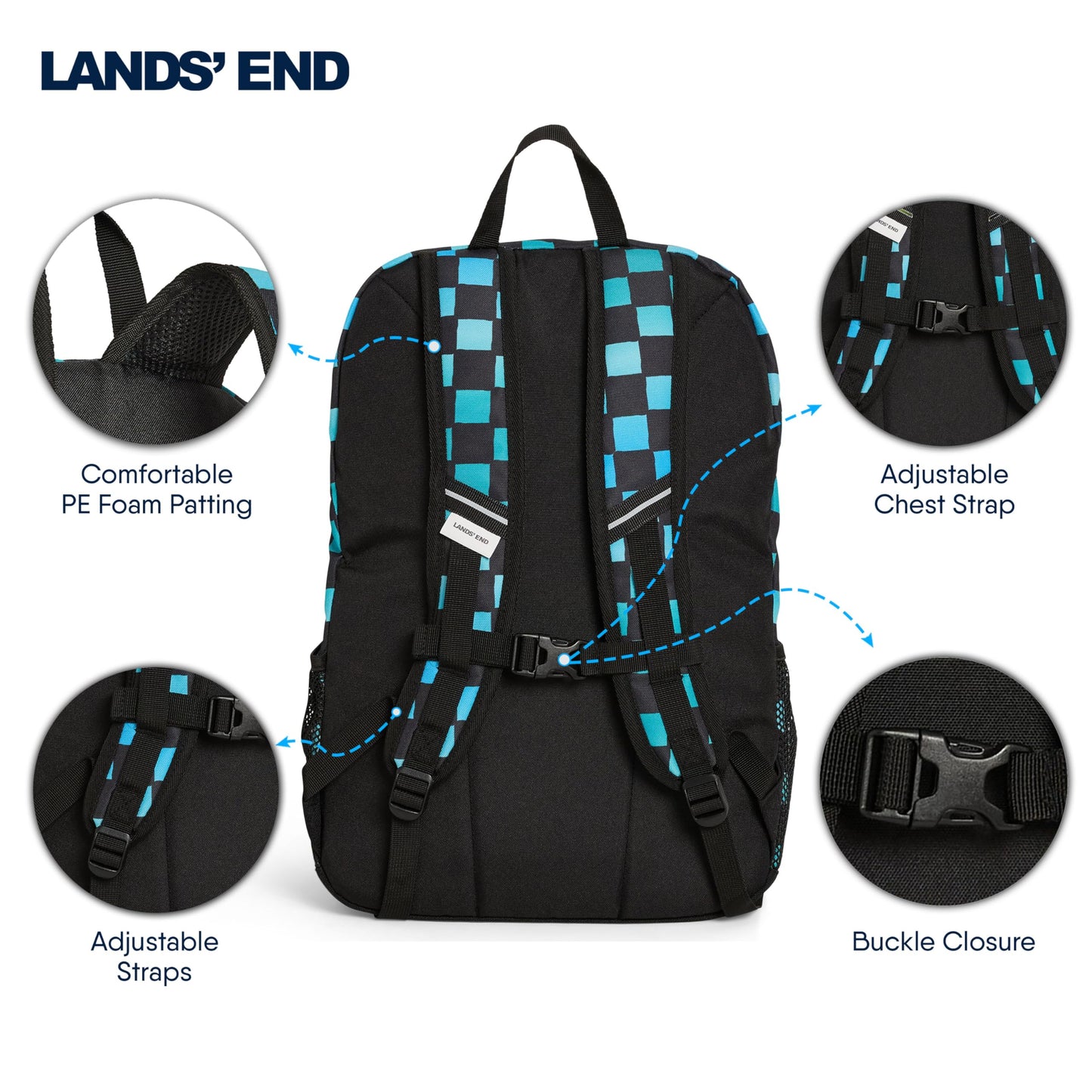 Lands' End Unisex Kids Large ClassMate Lightweight Durable Elementary School Backpack, Tundra