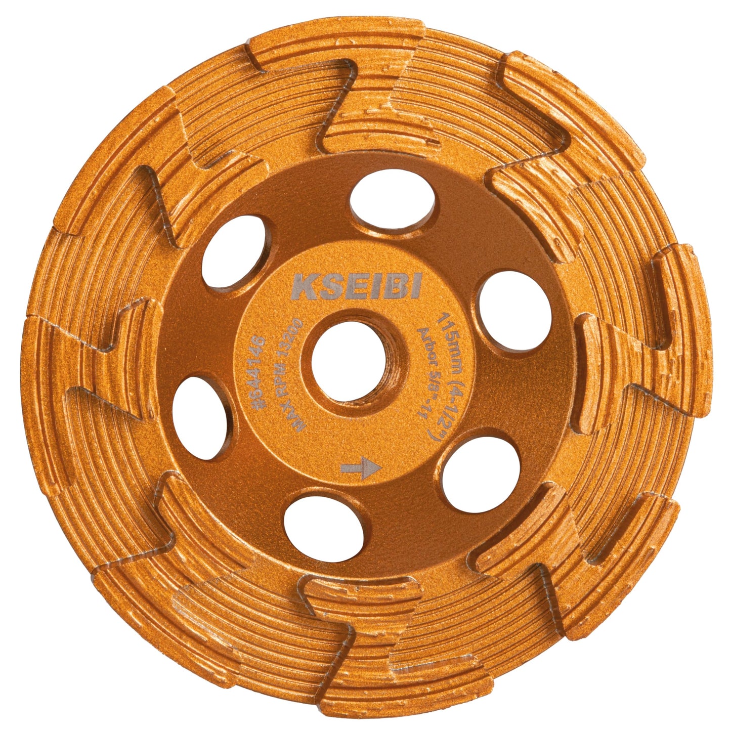 KSEIBI 644146 Surface Grinding Wheels 4-1/2 Inch - Diamond Cup Wheel for Concrete Tools, Angle Grinder Attachments, Extra Coarse Concrete Grinder with Z-Segment and Integrated Flange