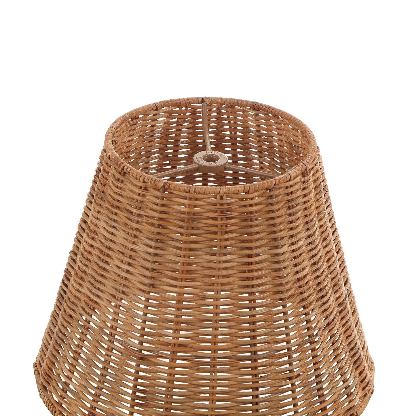 Aspen Creative 32985, Empire Natural Rattan Spider Shade, 6" Top x 10" Bottom x 8" Slant