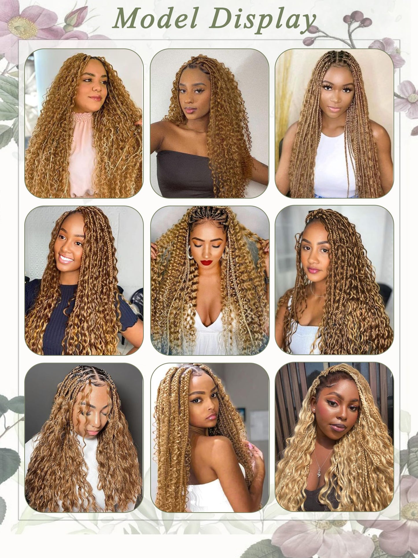 KULYMUWIG Blonde Human Braiding Hair for Boho Braids Deep Wave 22 Inch 100 g 4 Bundles Bulk Human Hair for Braiding No Weft 10A Curly Human Hair Extensions Wet and Wavy Color 27 Human Braiding Hair