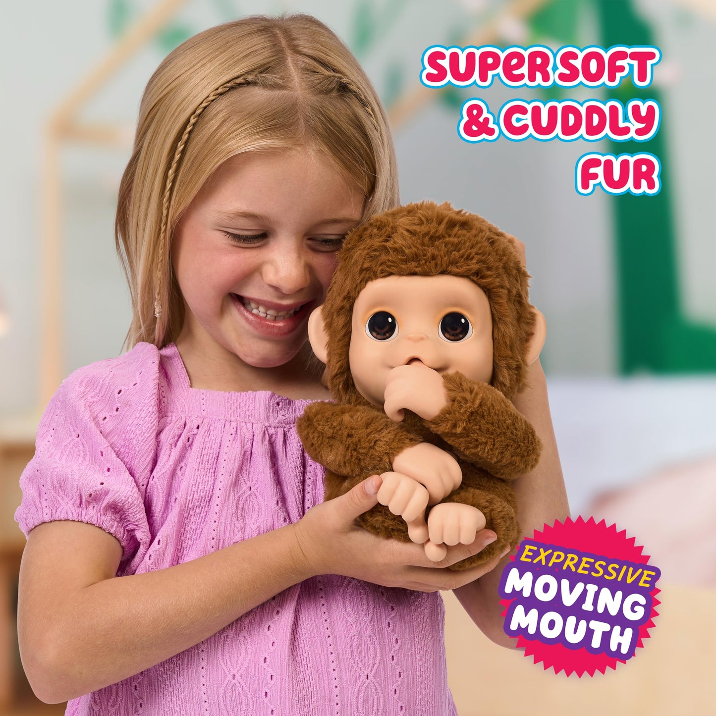 Little Live Pets My Baby Monkey - Adorable pet Monkey with Over 50 Sounds & Reactions. Expressive Moving Mouth. Mango Sucks his Thumb, Feeds from his Bottle, & Hangs from his Hands & feet!
