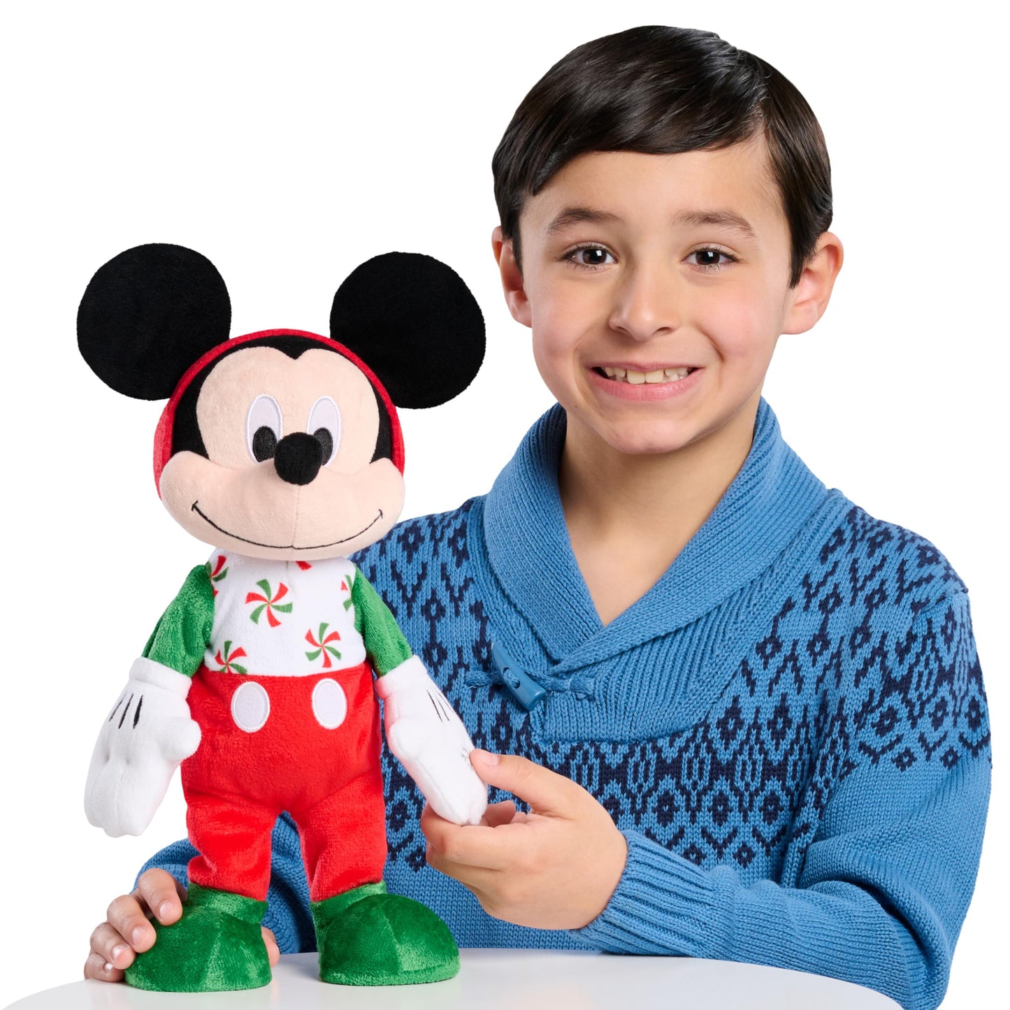 Disney Holiday Feature Plush - Mickey, Kids Toys for Ages 3 Up, Gifts and Presents