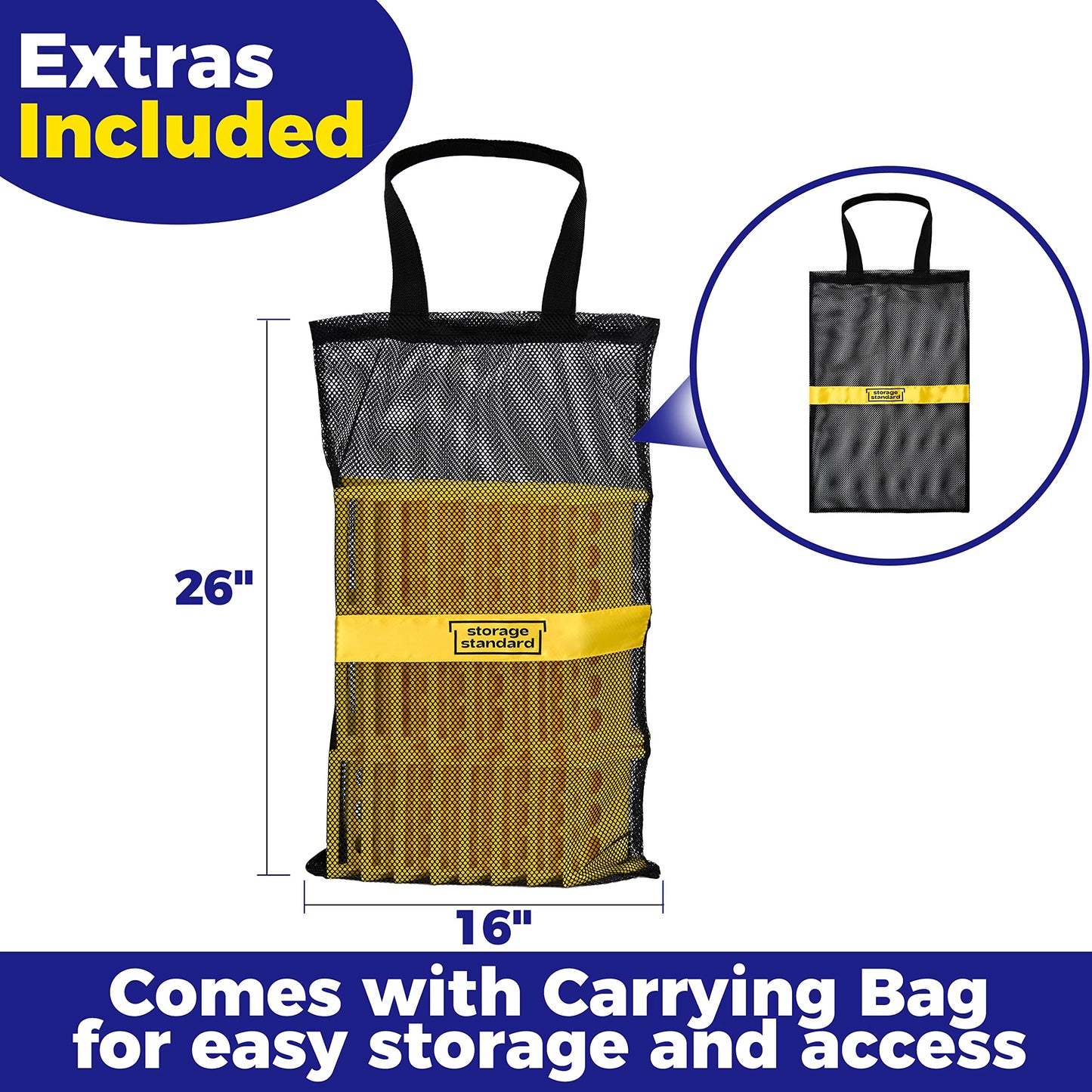 24 Pack Edge Corner Protector With Carrying Case for Flatbed Cargo Load Truck Shipping - 4'' x 6'' Winch Ratchet Straps Plastic Protectors Yellow