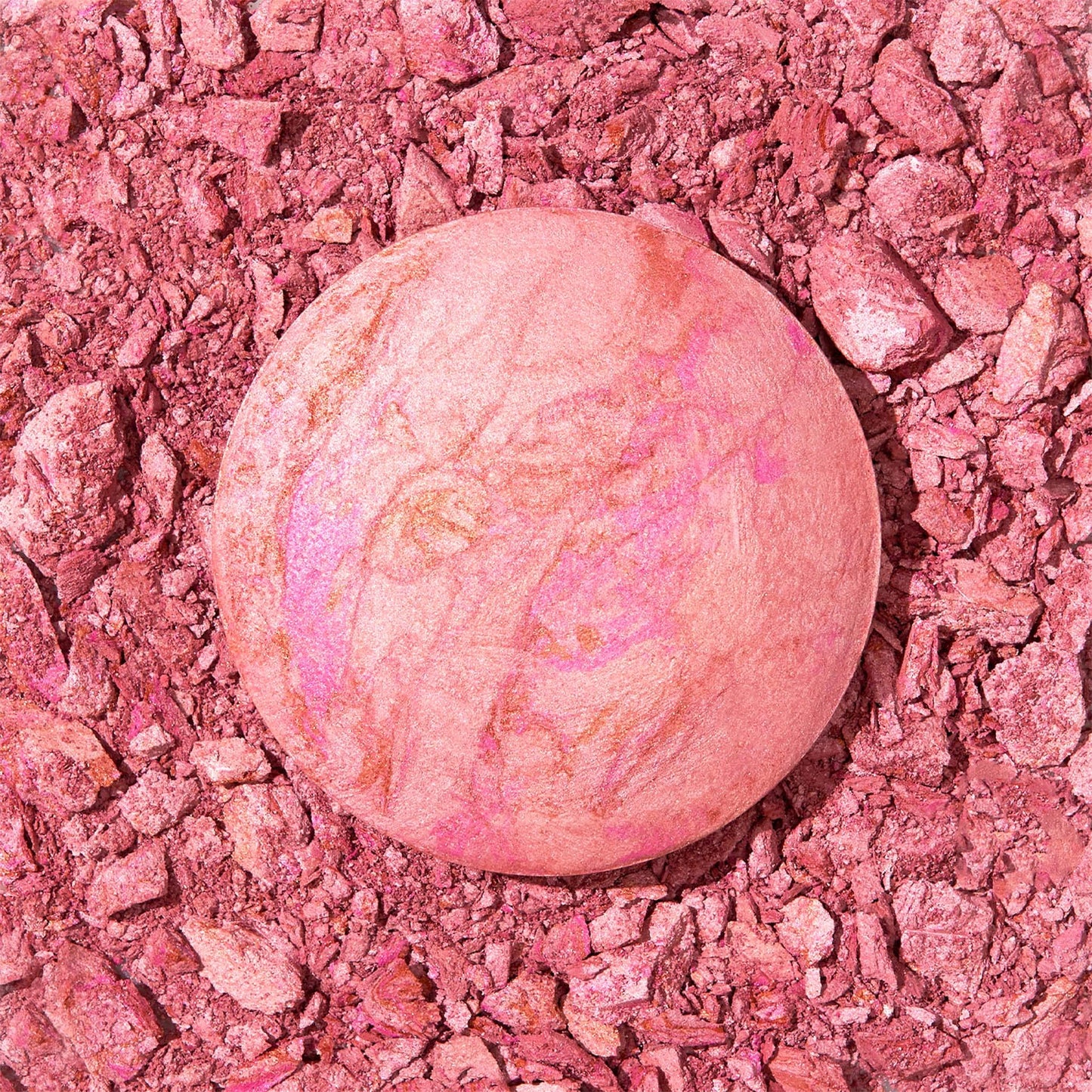 LAURA GELLER NEW YORK Baked Blush-n-Brighten Marbleized Blush + Angled Blush Brush (02 Pink Buttercream, 47mm)