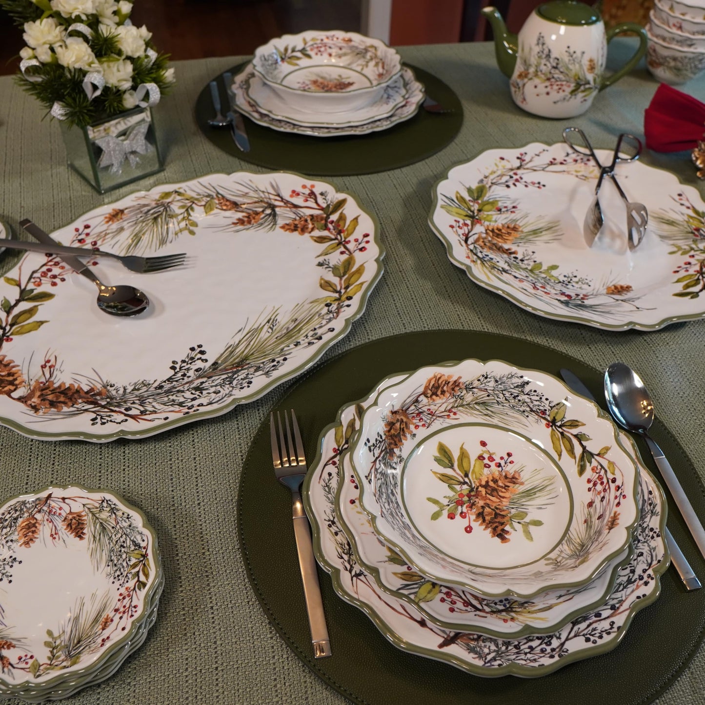 Certified International Winter Forest 12 Pc Dinnerware Set, Service for 4
