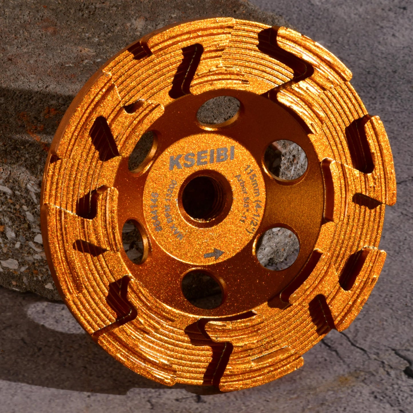 KSEIBI 644146 Surface Grinding Wheels 4-1/2 Inch - Diamond Cup Wheel for Concrete Tools, Angle Grinder Attachments, Extra Coarse Concrete Grinder with Z-Segment and Integrated Flange