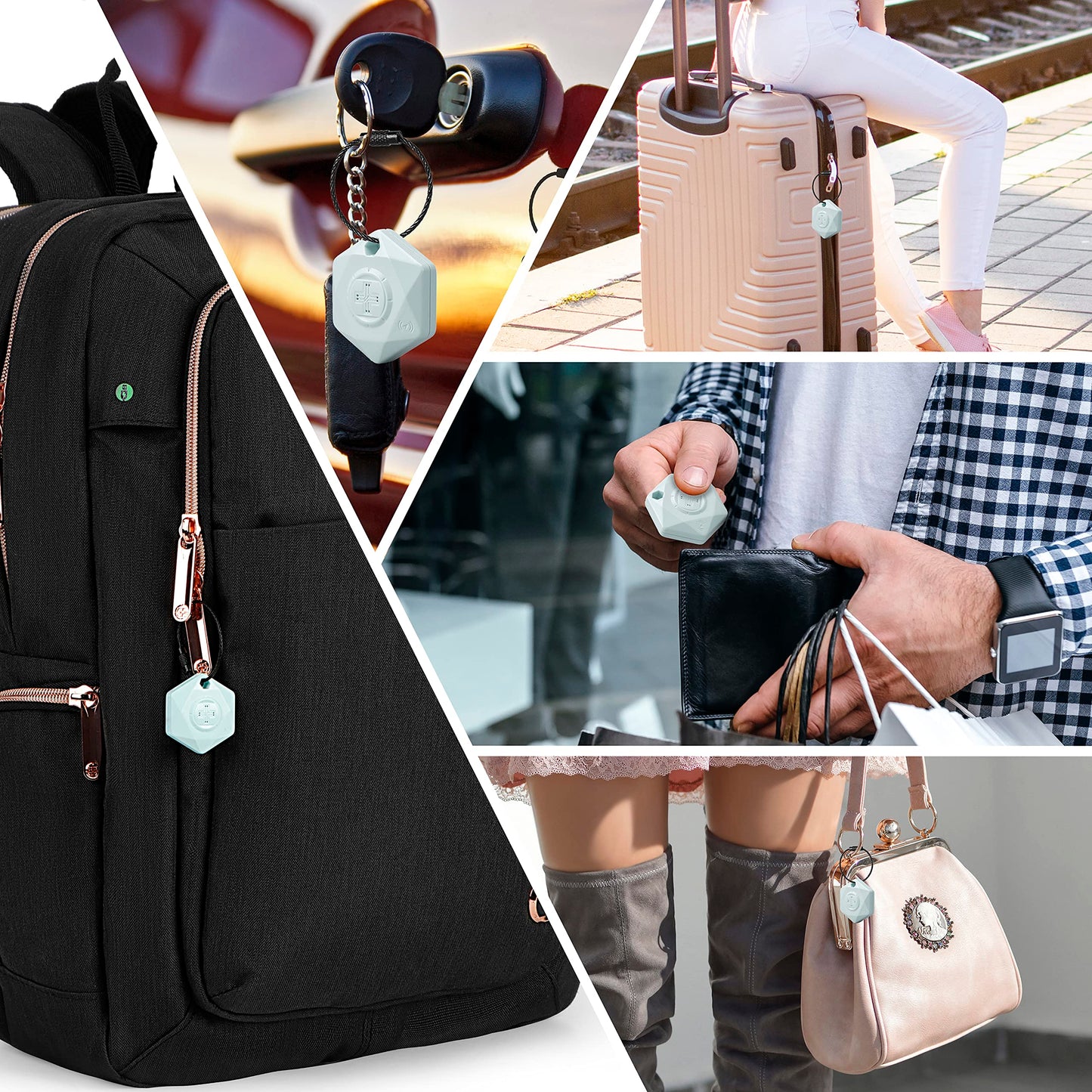 Swissdigital Design Katy Rose Backpack For Women Black with Rose Gold-Tone Zippers College Travel Laptop Backpack With Apple Find My network (KATY ROSE SD1006FB0-01) One Nation One World