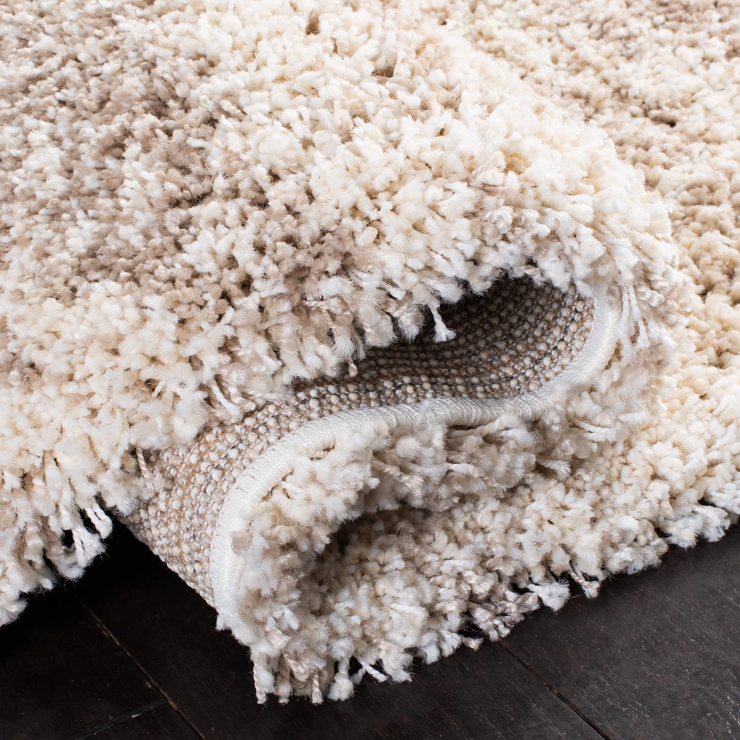 SAFAVIEH Hudson Shag Collection Accent Rug - 3' x 5', Ivory & Beige, Modern Design, Non-Shedding & Easy Care, 2-inch Thick Ideal for High Traffic Areas in Entryway, Living Room, Bedroom (SGH206B)