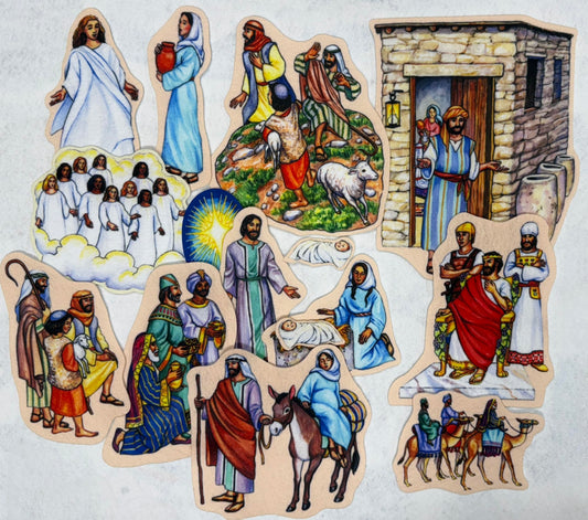 Birth of Jesus Felt Figures for Flannel Board Bible Stories-precut Christmas Nativity Story