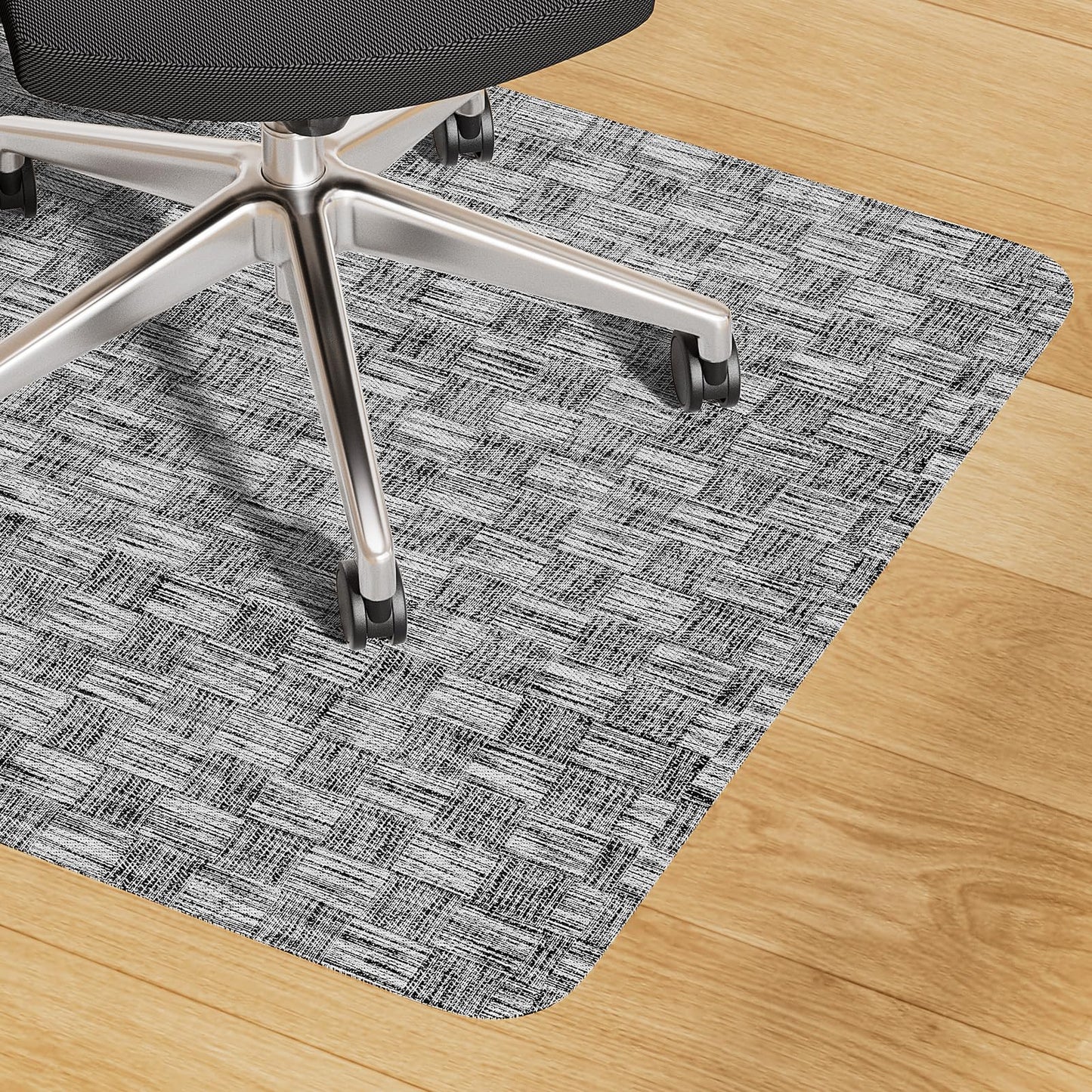 Yecaye Office Chair Mat for Hardwood Floor,45" x 53" Under Computer Desk Floor Protects for Rolling Chair,Non Slip PVC Woven Gaming Chair Mat,Not for Carpet (Lightgrey, 45" x 53")