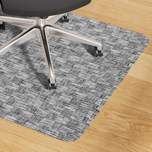Yecaye Office Chair Mat for Hardwood Floor,45" x 53" Under Computer Desk Floor Protects for Rolling Chair,Non Slip PVC Woven Gaming Chair Mat,Not for Carpet (Lightgrey, 45" x 53")