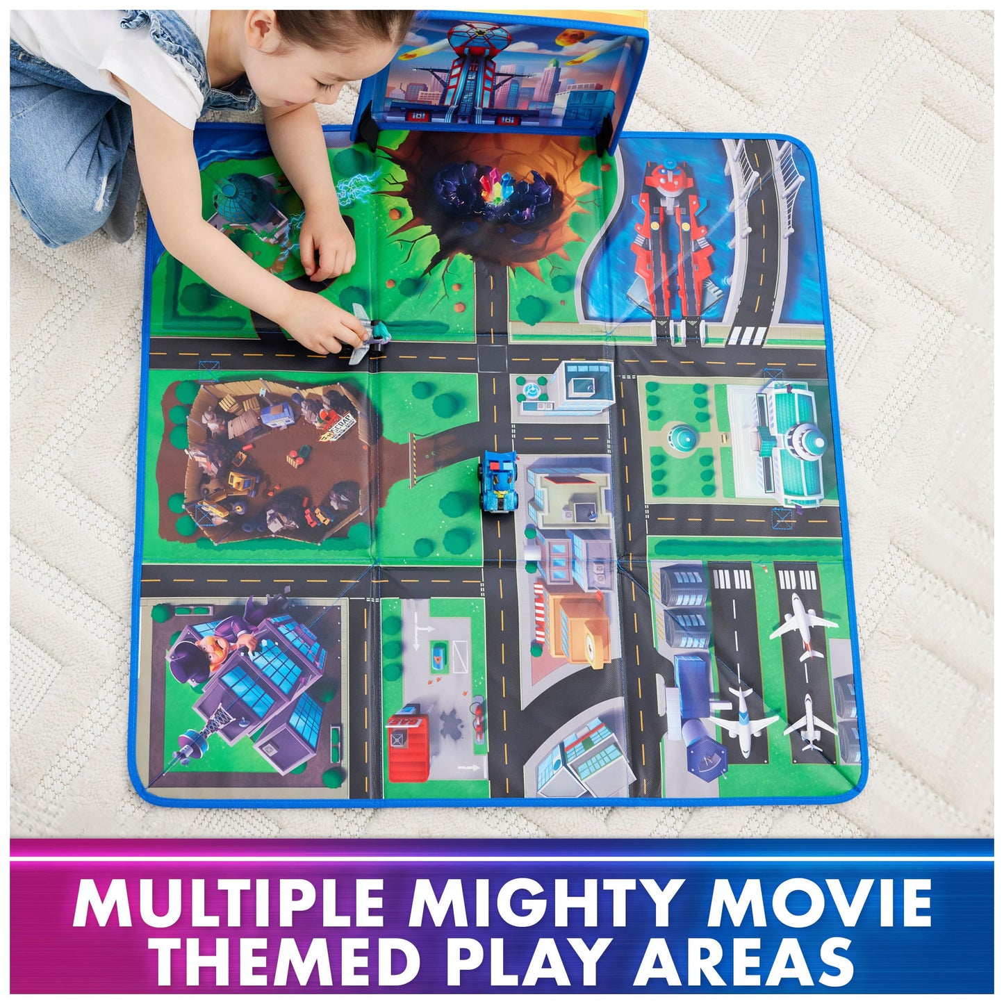 PAW Patrol The Mighty Movie - Pup Squad Gift Pack with Play Mat, Mega Pups Chase and Vee Pup Squad Racer Toy Car