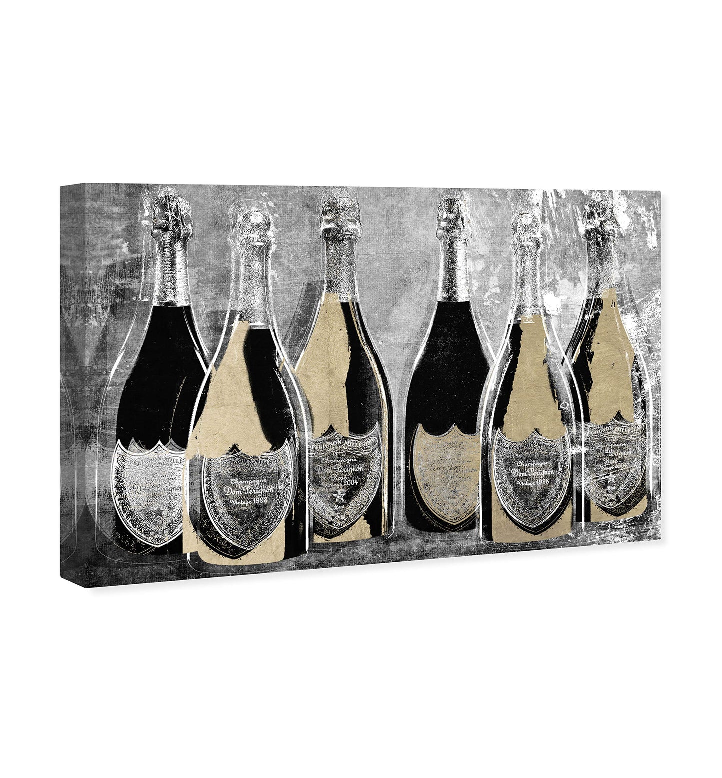 The Oliver Gal Artist Co. Drinks and Spirits Wall Art Canvas Prints 'Dom Party Glam' Home Décor, 24 in x 16 in, Gold, Black