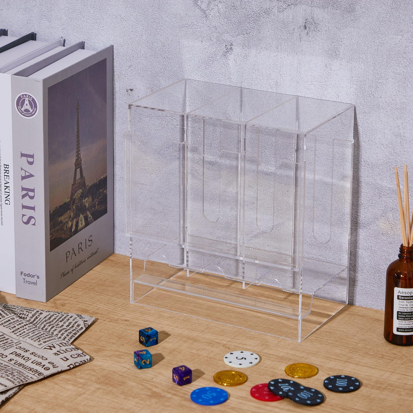 Colingmill 1 Pcs Acrylic Booster Pack Dispenser, Card Dispenser Storage and Organizer, for Trading Card, Booster Packs, Sports & More (3 Slots)