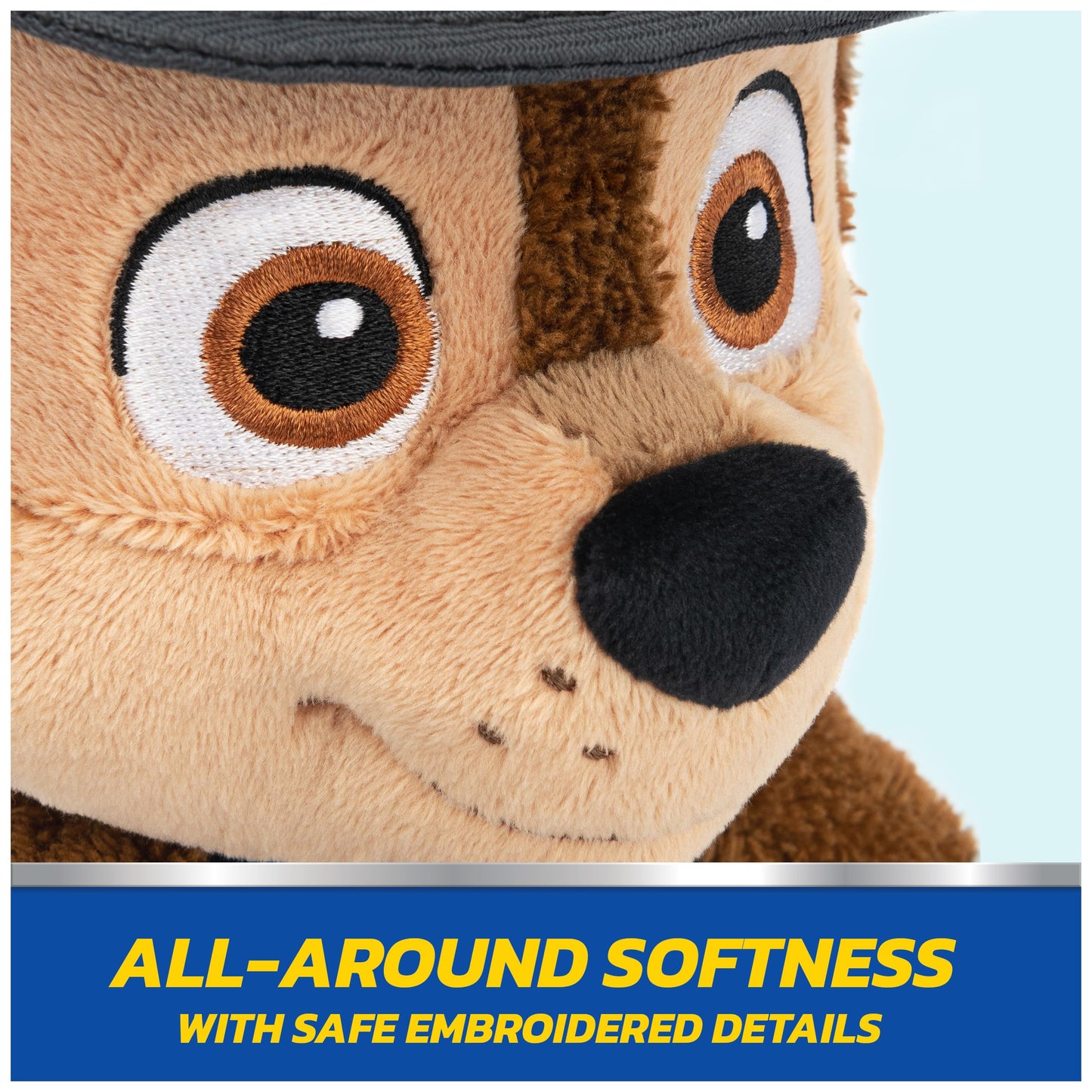 GUND PAW Patrol Official Chase Take Along Buddy Plush Toy, Premium Stuffed Animal for Ages 1 & Up, Blue/Brown, 13”