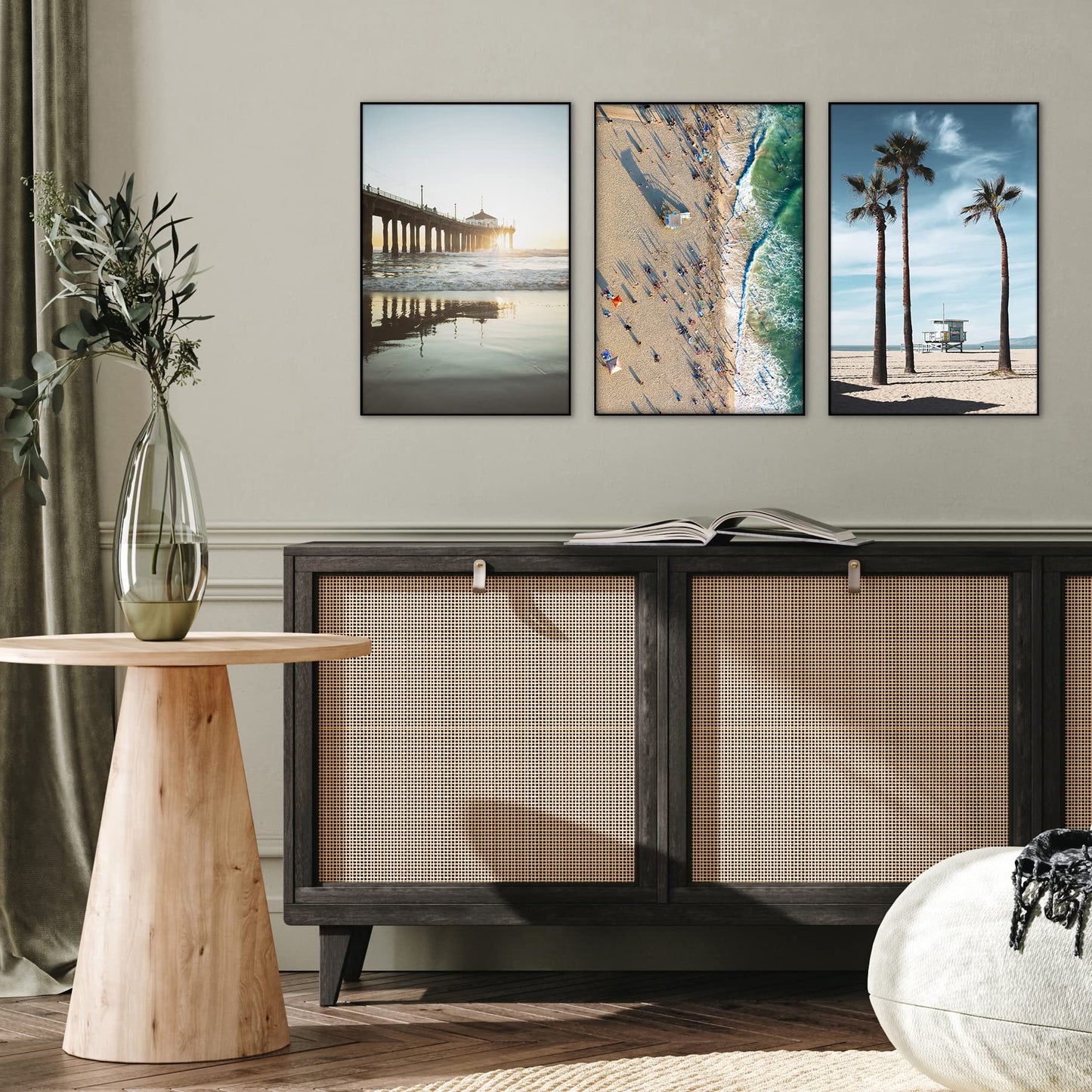 Americanflat Front Loading 12x18 Poster Frame with Shatter-Resistant Glass - Set of 3 - Metropolitan Collection - Photo Frame for Wall Display - Black