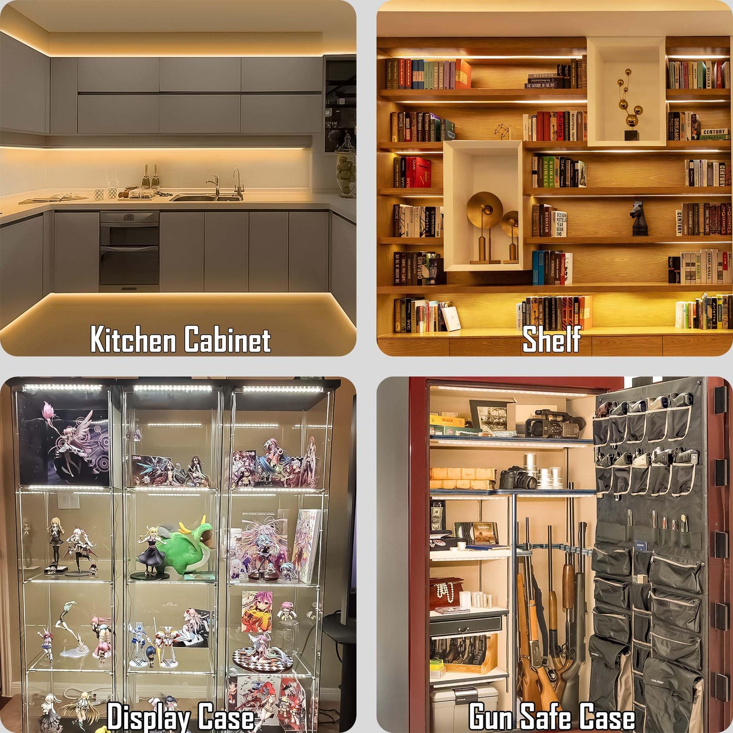 CULAVON Under Cabinet Lights, Plug in, Seamlessly Linkable 12 Inch, 6 Bars+Switch+Extensions, Under Counter Lighting for Kitchen, Closet, Gun Safe, Shelf, Display Case, LED 5000k Daylight