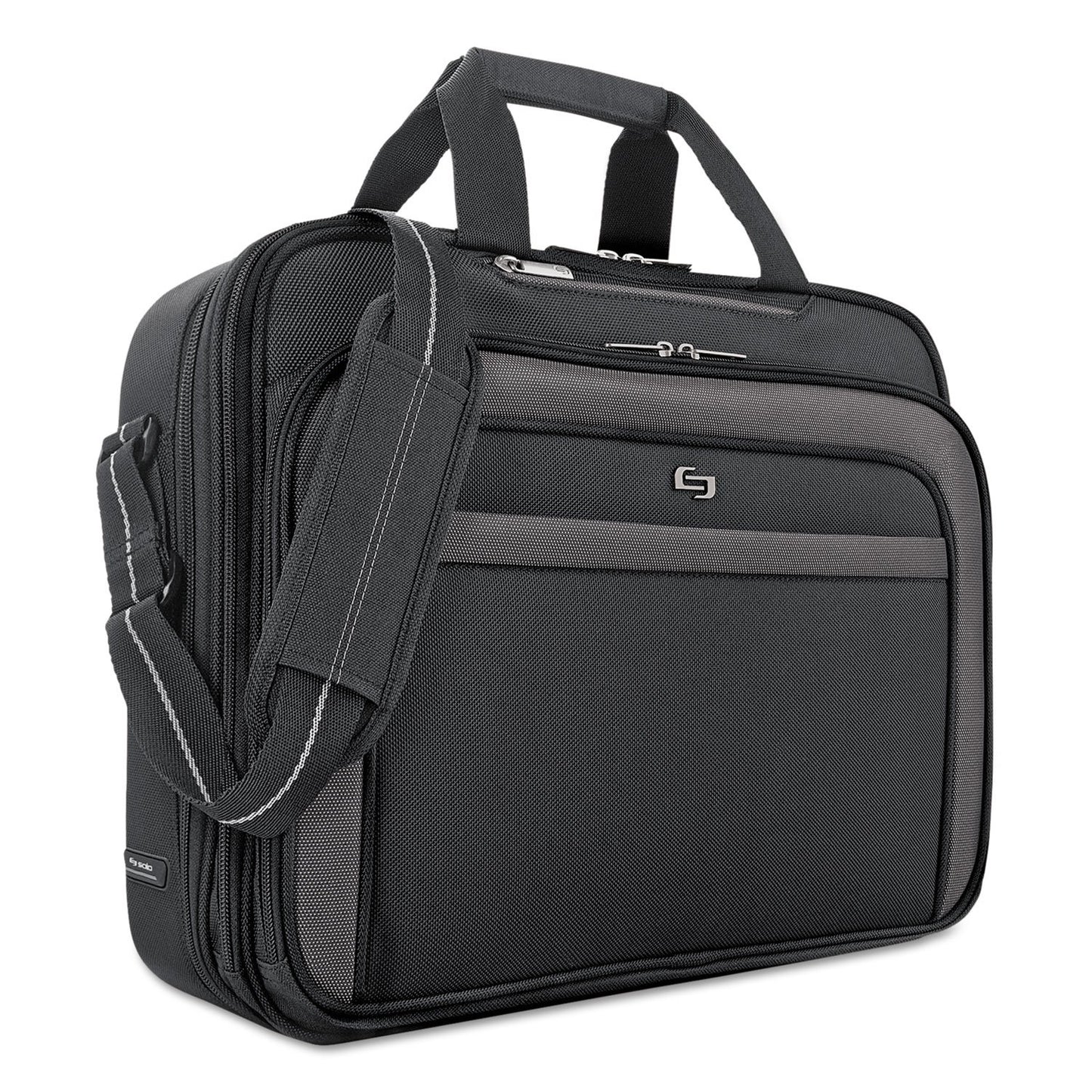 Solo New York Briefcase - Laptop Carrying Bag for Women & Men, Brief for Travel & Work, Front Zippered Pocket, Adjustable Shoulder Strap, Fits 17.3" Computer - Empire, Black