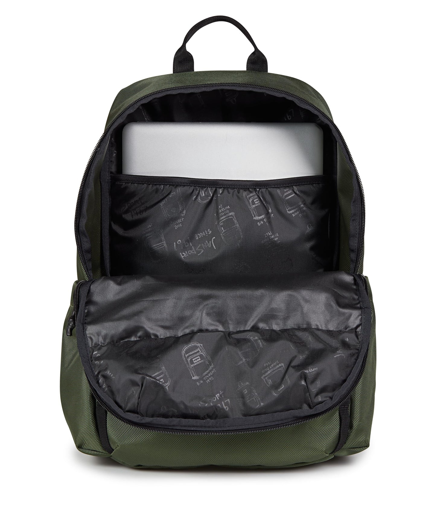 JanSport Venture Daypack – Travel Pack With Large Main Compartment, Padded Laptop Sleeve, Dual Water Bottle Pockets, and Attachment Buckles, Cargo Green