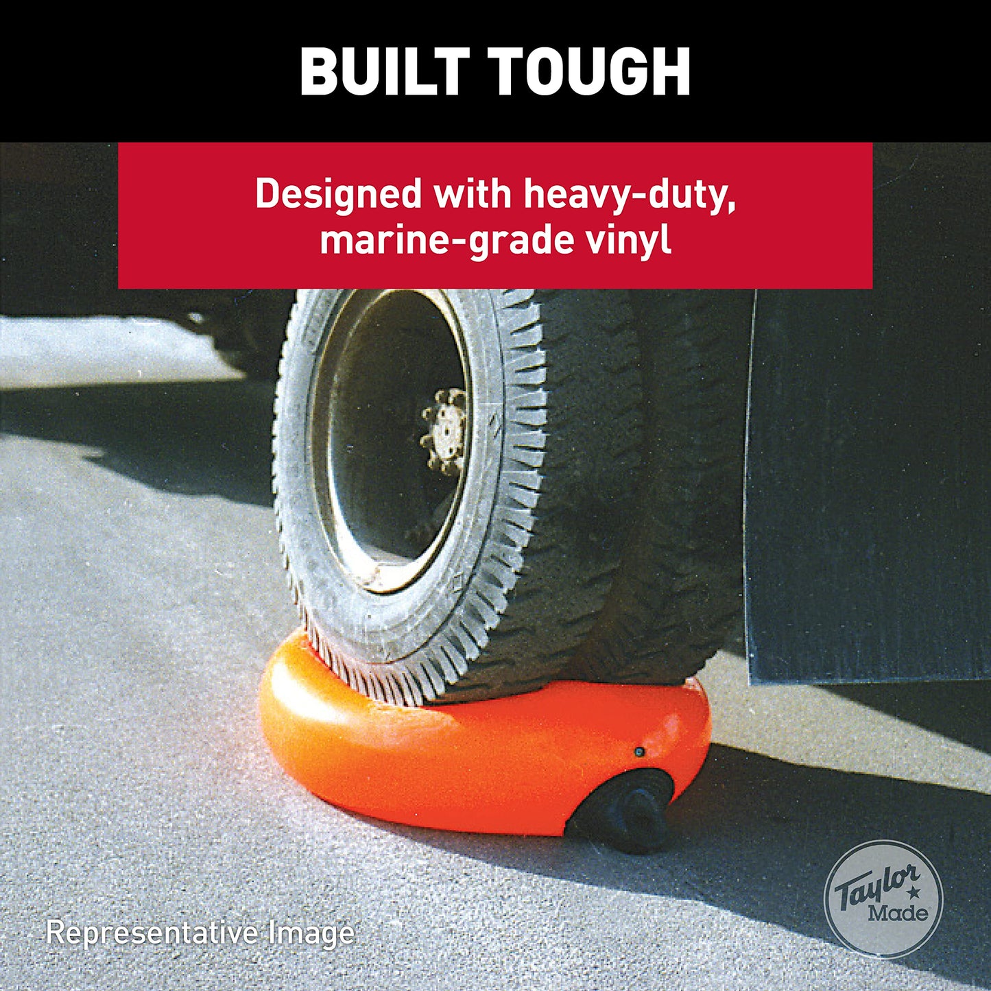 TAYLOR MADE PRODUCTS Tuff End Buoy, Orange (15") – Flexible, Strong, Marine-Grade Vinyl Buoy for 25-40 Foot Boats – Easy-to-use, Trivalve™ Inflates with Standard Ball Pump – 2020108089