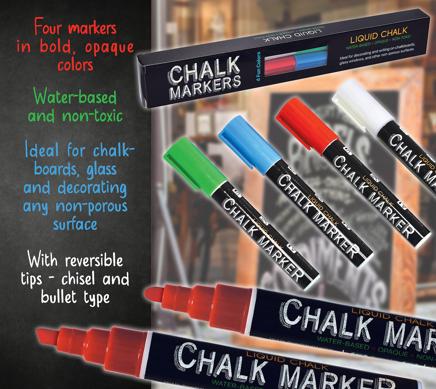 Better Office Products Magnetic Chalkboard, 20x30 Rustic Wood Frame Chalkboard Sign, Wall Mount Vertical/Horizontal, Includes Chalk Markers, Eraser, Chalk Board Easel Sign for Home Business Decor