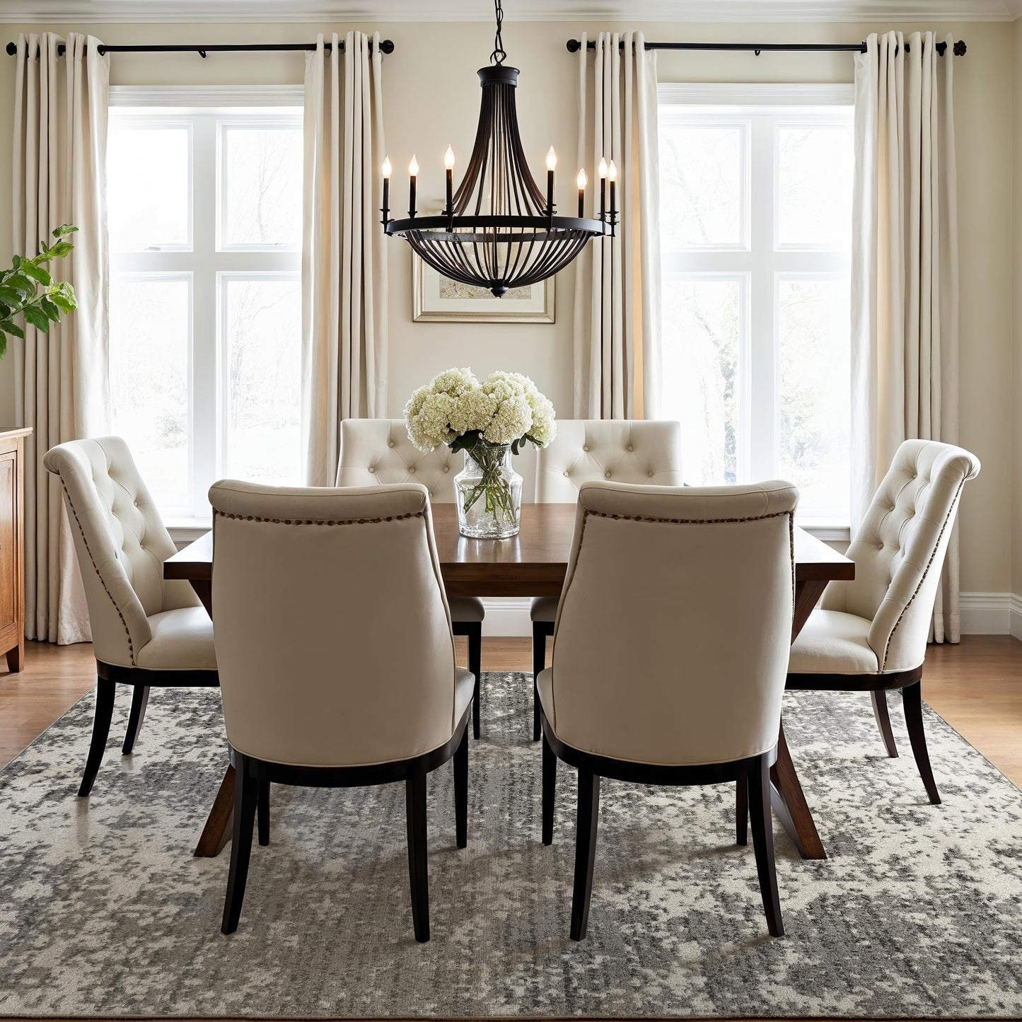 nuLOOM Deedra Modern Abstract Area Rug - 4x6 Area Rug Modern/Contemporary Grey/Ivory Rugs for Living Room Bedroom Dining Room Kitchen