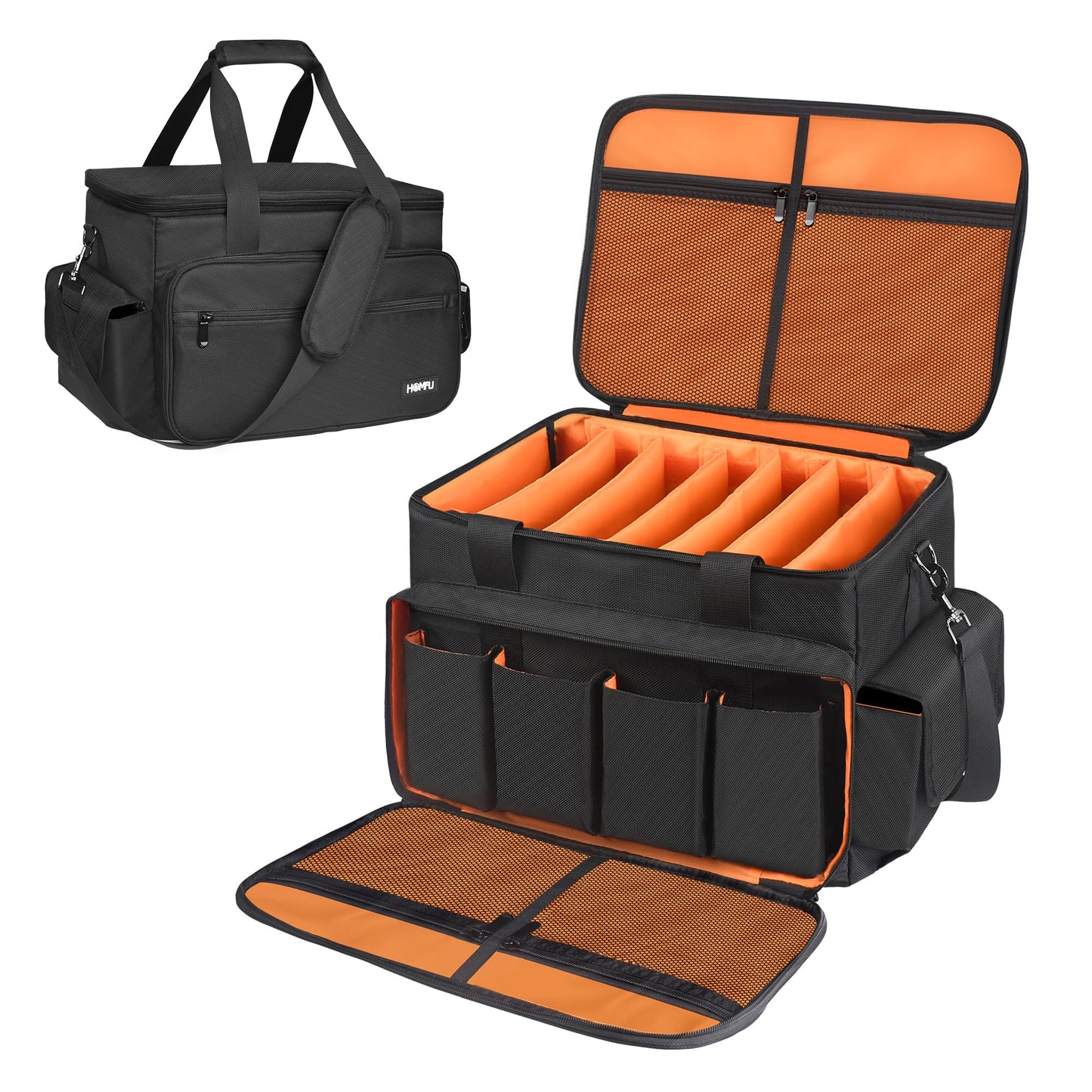 Homfu DJ High Capacity Band Equipment Bag-DJ Gig Gear Bag with Detachable Padded Bottom Dividers,DJ Cable File Storage Organizer Bag for USB,DJ Equipment,Musicians Accessories,Travel,Sound Equipment