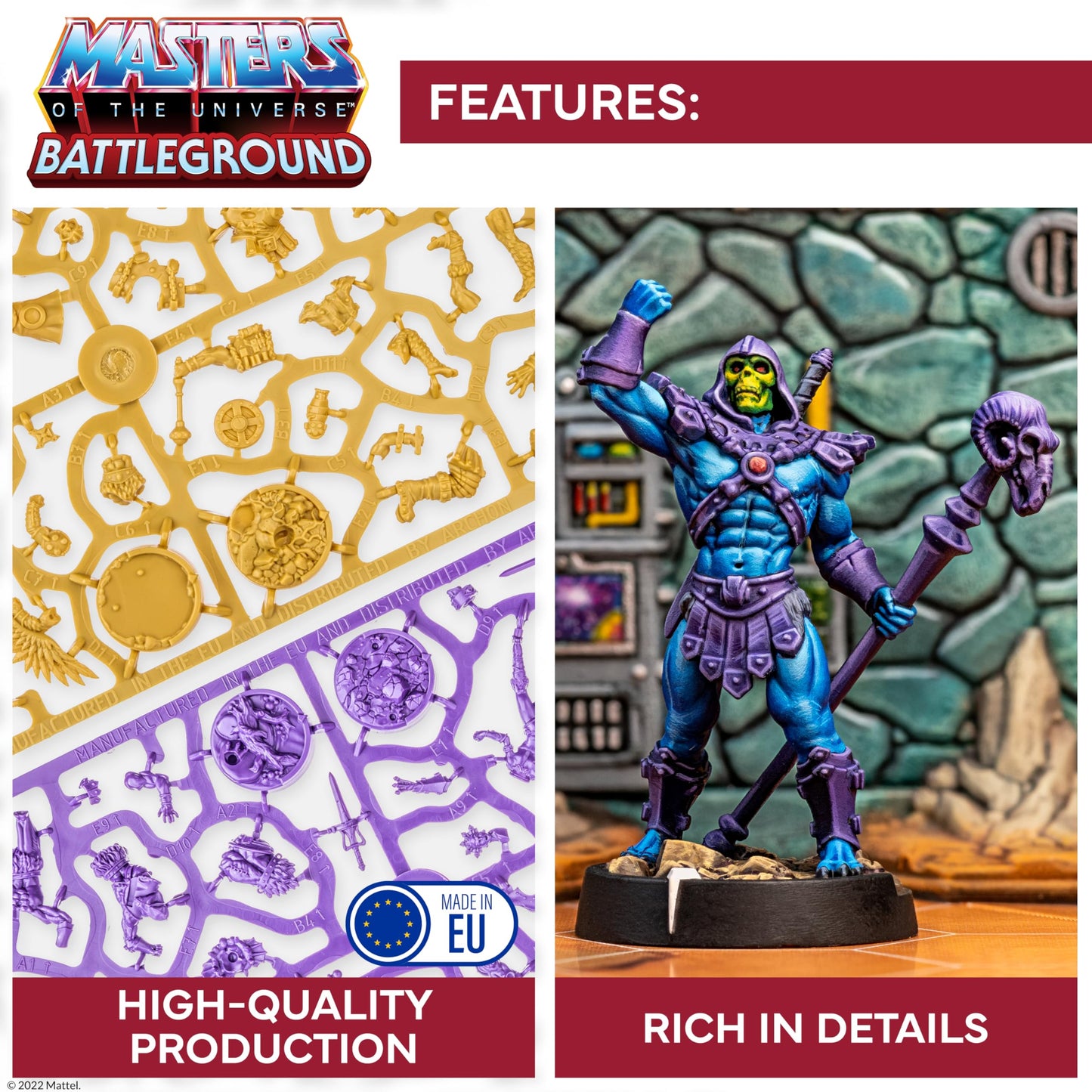 Masters of The Universe Battleground Starter Set - 2-Player Tabletop RPG Board Game - Includes 10 Miniatures of Real Motu Characters Like He-Man and Skeletor - Ages 14 Years + - from Archon Studio