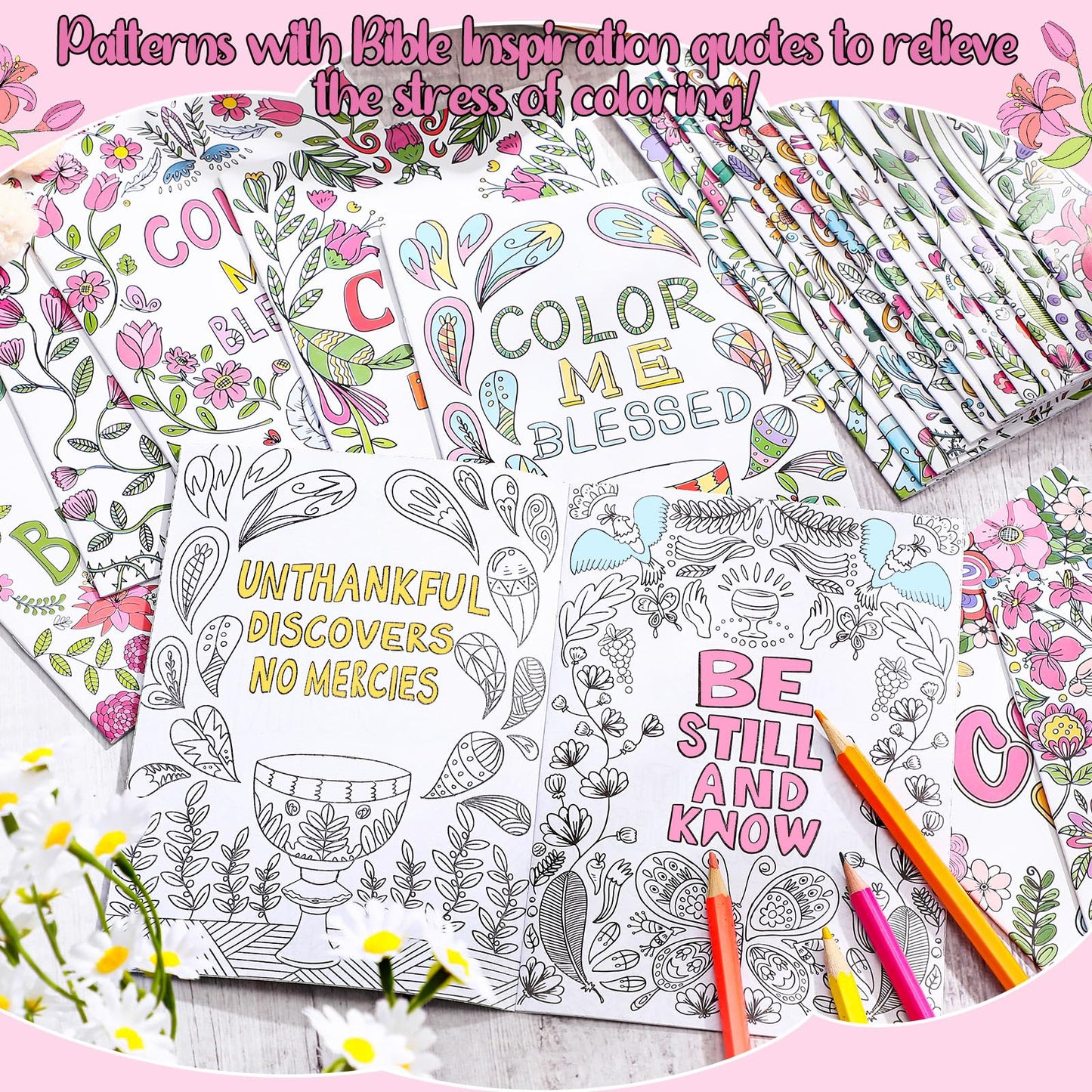 Liliful 24 Pcs Mindfulness Geometric Theme Coloring Book Bulk – Intricate Pattern & Mandala Coloring Books for Stress Relief, Ideal for Adult Relaxation, Gift Fillers & Self-Care Activities