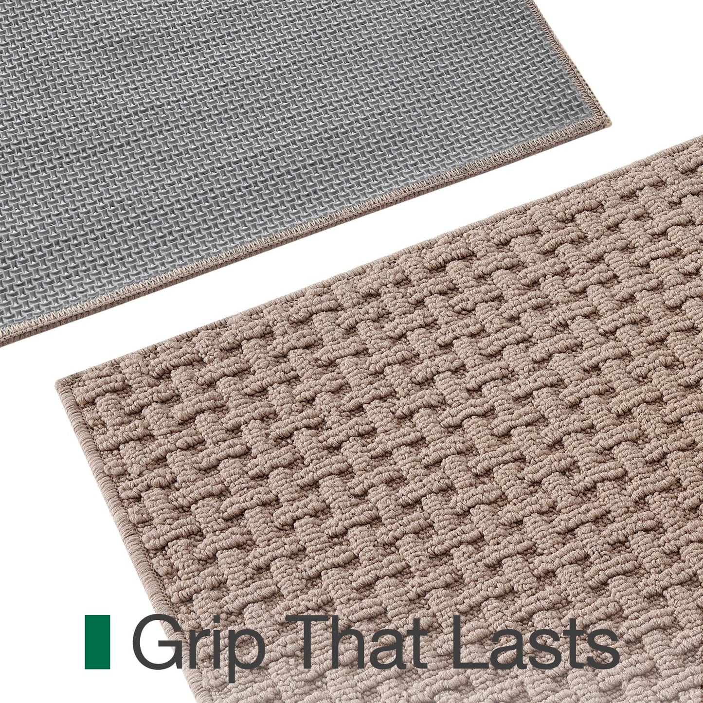LUMI Washable Door Mat Indoor Entrance 32x48, Dirt Trapper Front Door Mats with Absorbent Interior and Non-Slip Rubber Backing, Entryway Doormat, Beige