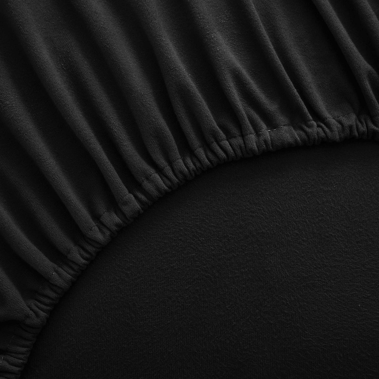 Flannel Sheets Warm and Cozy Deep Pocket Breathable All Season Bedding Set with Fitted, Flat and Pillowcases, King, Black