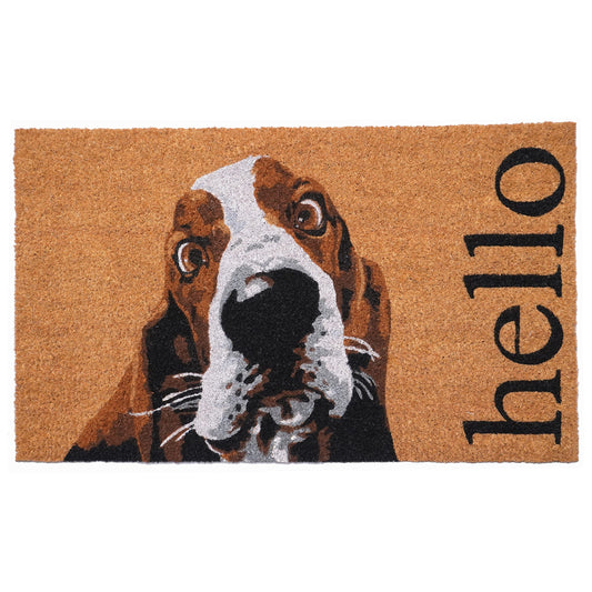 Calloway Mills Brown/White Basset Hound Doormat (24" x 36")