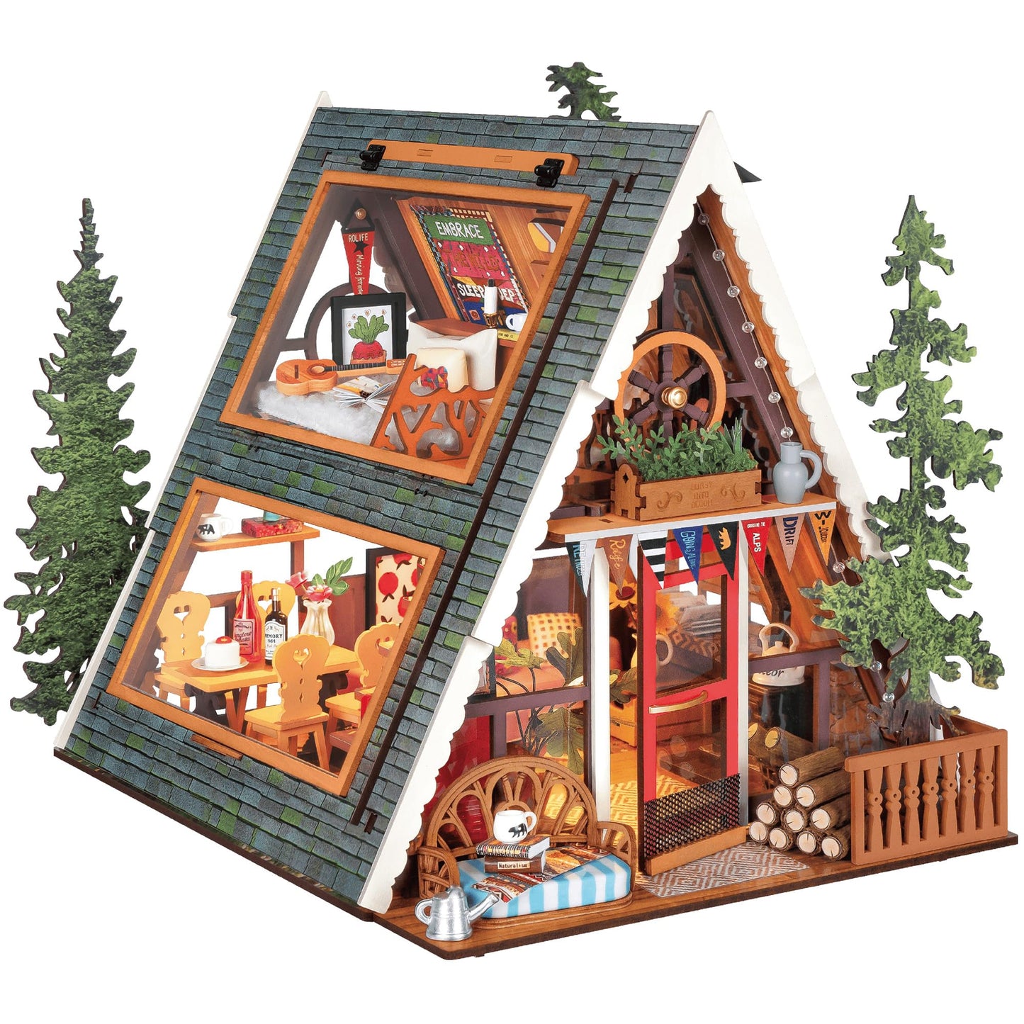 Rolife Miniature House Kit, Mini Wooden Dollhouse Kit, Tiny House Diorama Building Kits DIY Crafts for Adults, 3D Puzzle Birthday Crafts Hobbies Gift for Teens