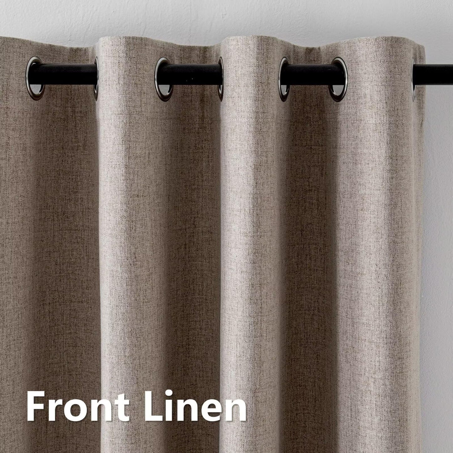 FancyRoof 100% Blackout Curtains 96 Inches Long 2 Panels Set, Beige Curtains for Living Room, Black Out Thermal Insulated Grommet Drapes Bedroom Luxury Decor Privacy(52W × 96L inch, Beige)