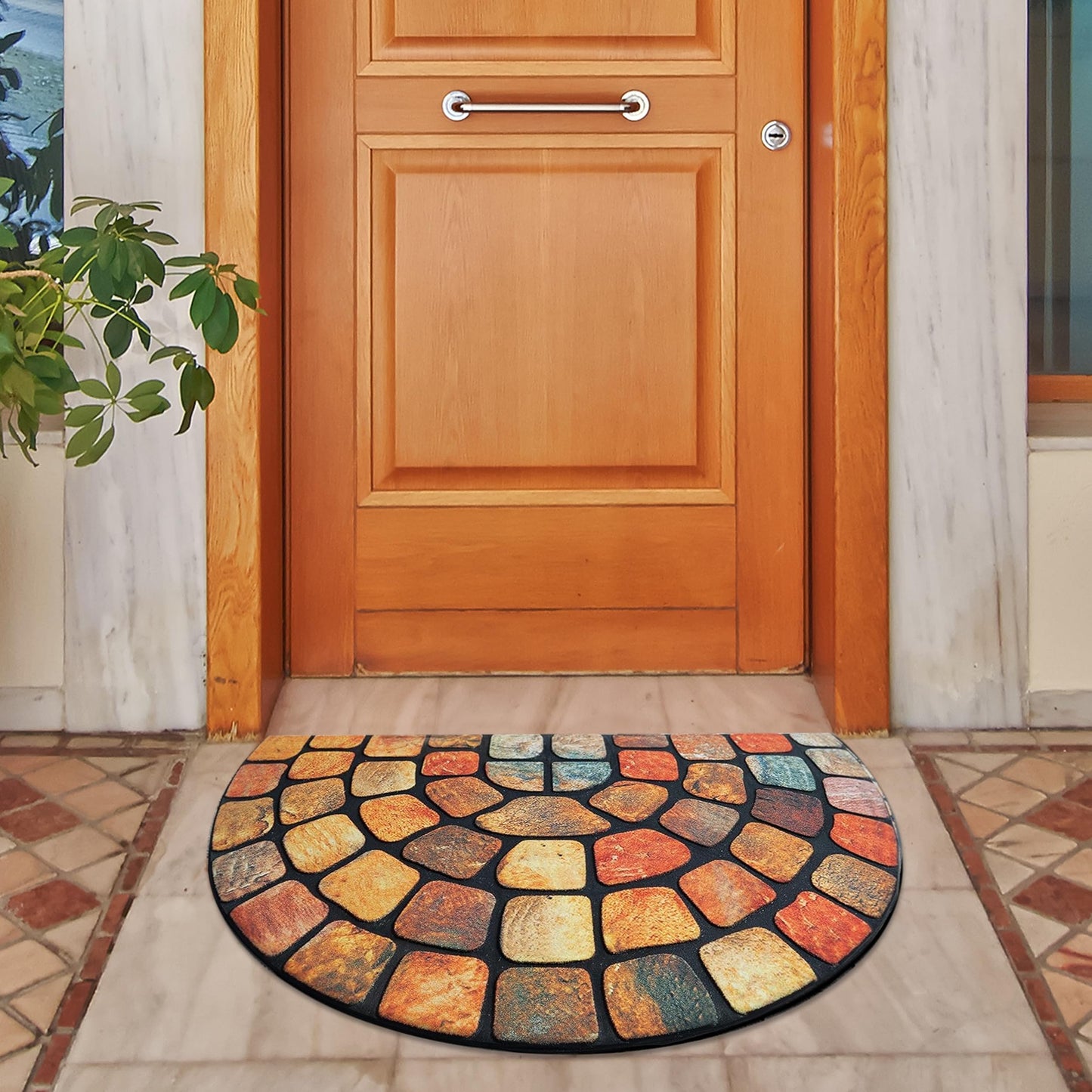 ubdyo Unique Design Door mat - Low Pile Front Doormat Outside Entrance for Efficient Dirt Trapping - All Weather Front Door Mat Indoor Entrance - Anti Slip Welcome Matt Outdoor - (36" x 24", Red)