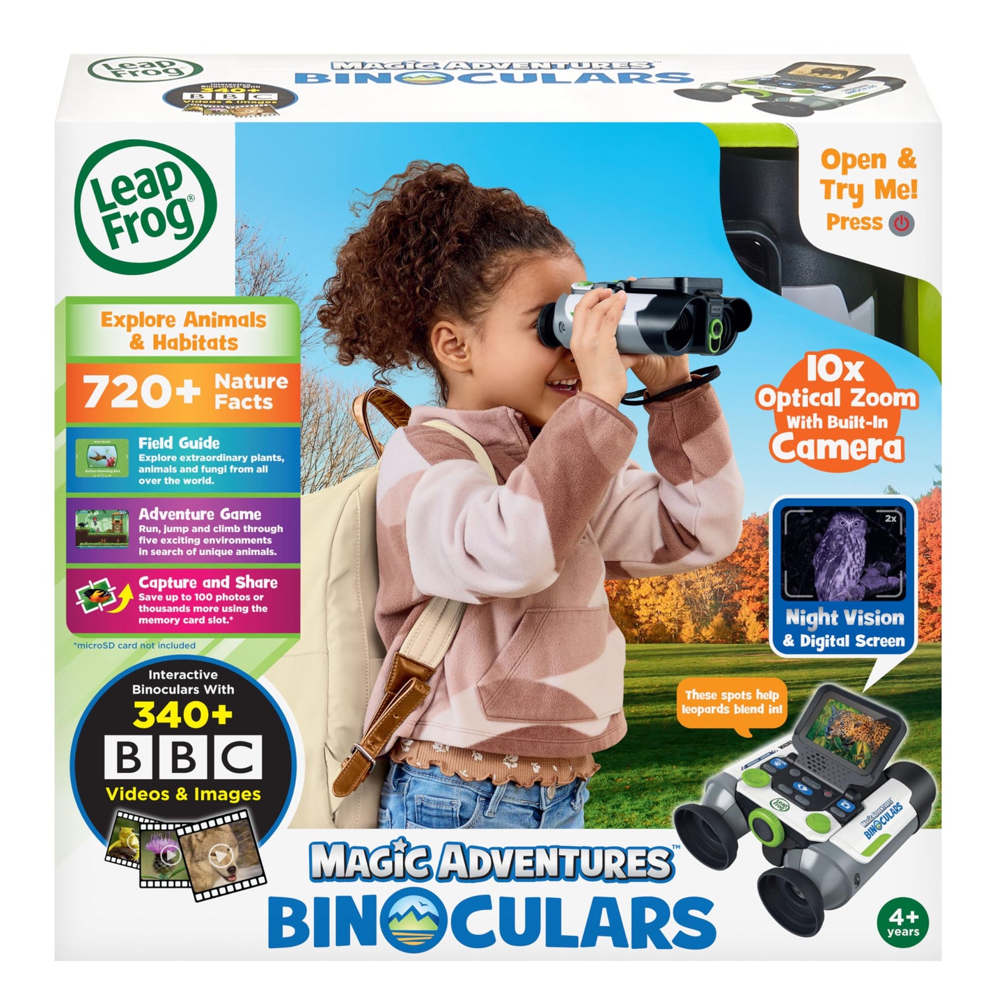 LeapFrog Magic Adventures Binoculars with Screen Capture, Night Vision for Kids Ages 4 and up