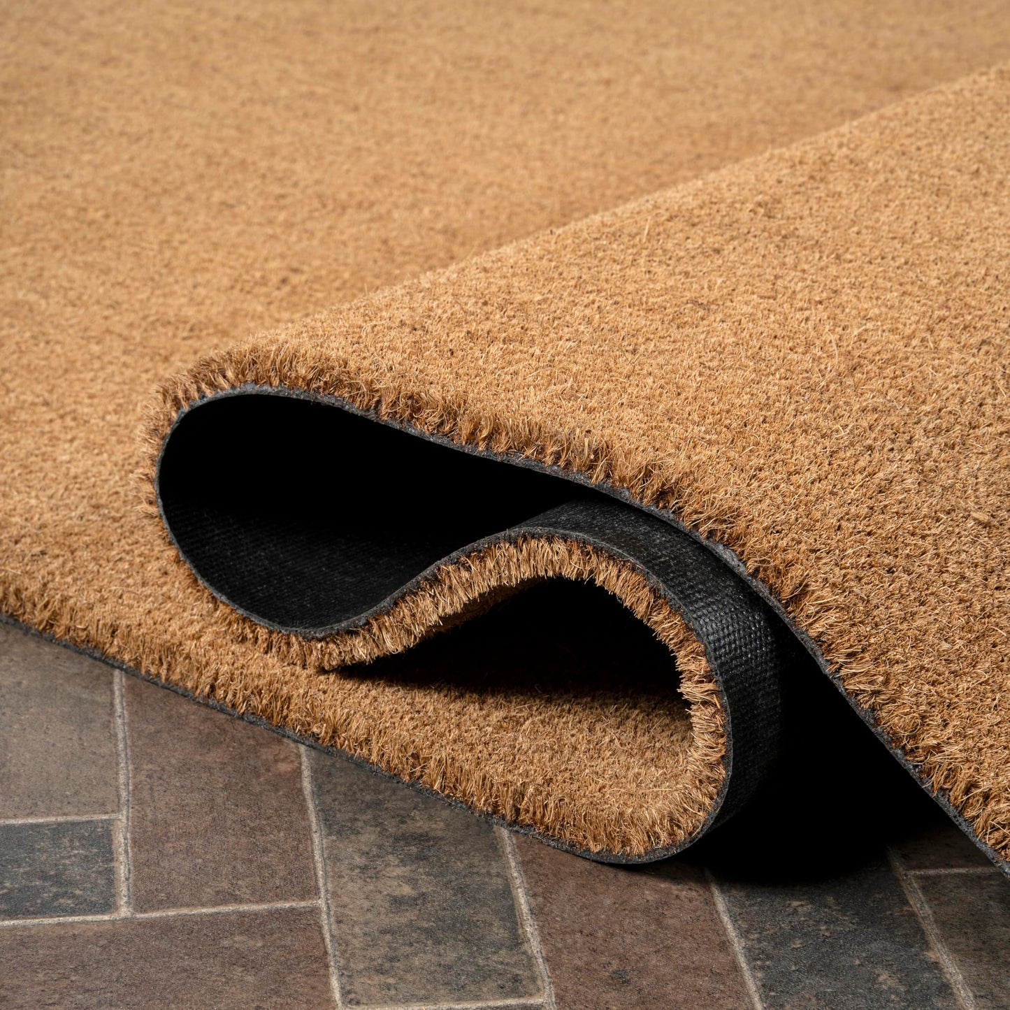 JONATHAN Y CHG100A-24 Peater Classic Casual Commerical Natural Coir Light Brown 2 ft. x 4 ft. Doormat for Entrance, Front Door, Entryway