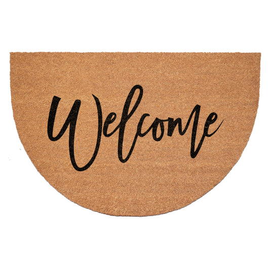 Calloway Mills 114602436 Half Round Cursive Welcome Doormat, 24"x36"