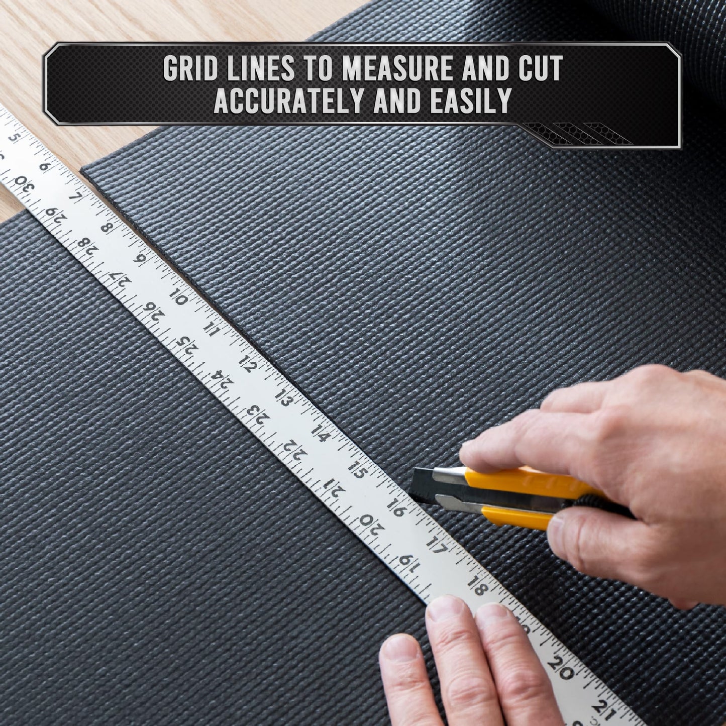 Precision Defined Professional Grade Tool Box Liner, 22 ft x 30", Black | Tool Box Drawer Liner, Shelf Liner Non Slip Mat, Thick Cabinet Shelf Liner, Toolbox Drawer Liner