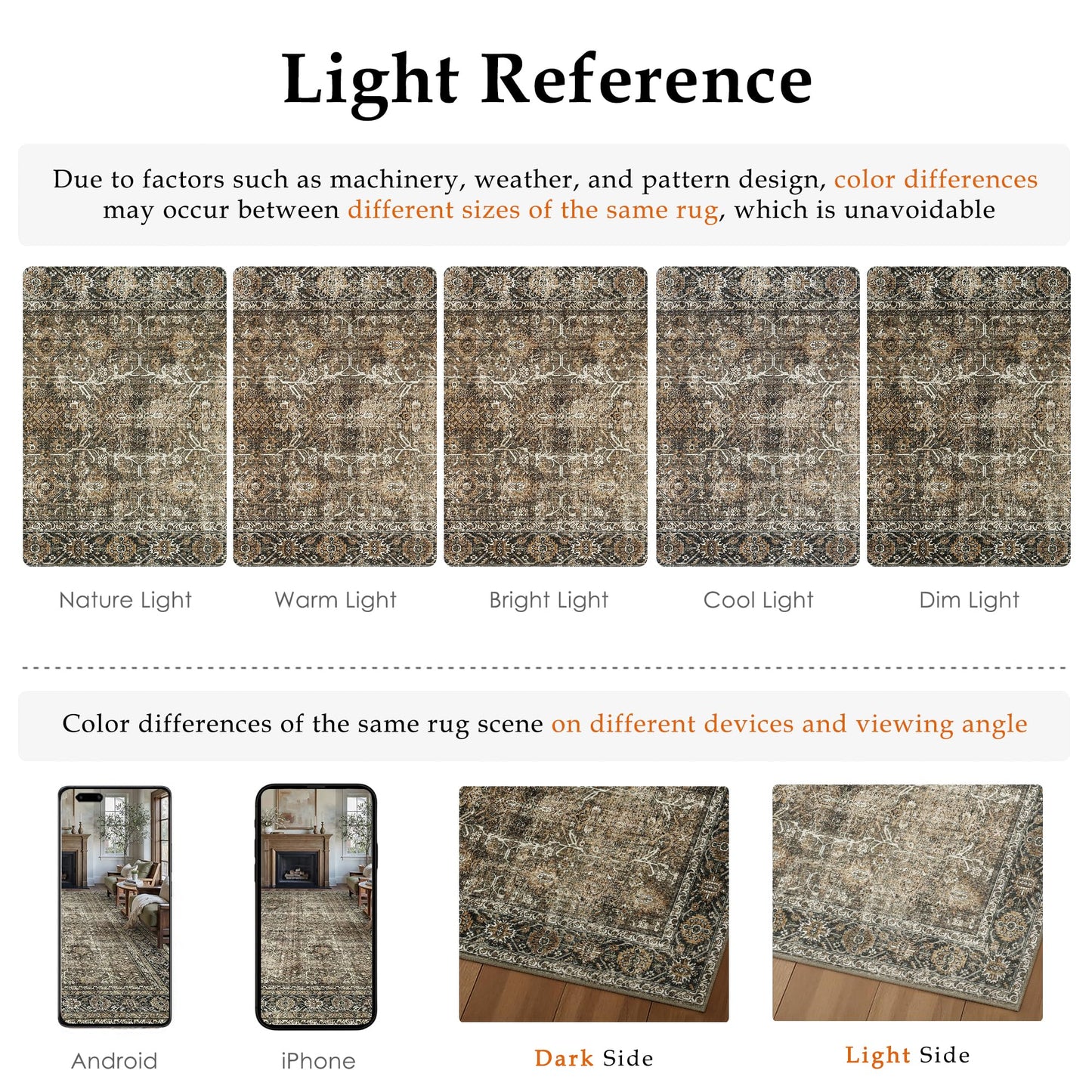 PureCozy Brown Runner Rug 3x12 Vintage Area Carpet Hallway Long Indoor Kitchen Washable Living Room Low Pile Traditional Distressed Retro Accent Throw Rug Non Slip Laundry Bathroom Office Dining Room