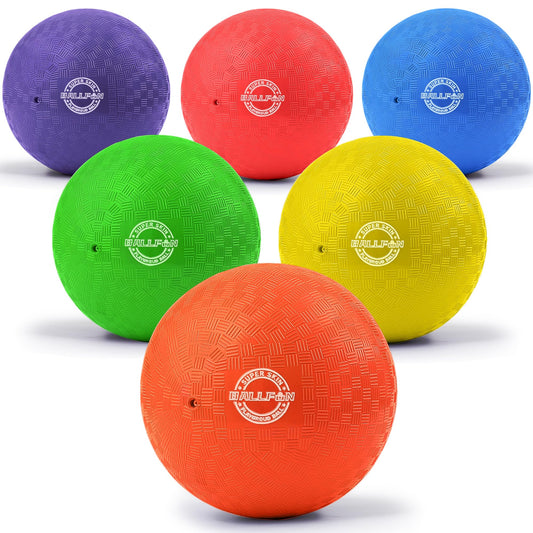 Dodgeballs Playground Balls 8.5inch, BALLFUN Dodge Ball Set for Kids & Adults, Bouncing Balls Kickballs Handball for Outdoor & Indoor Games Activities - Includes Pump & Mesh Storage Bag