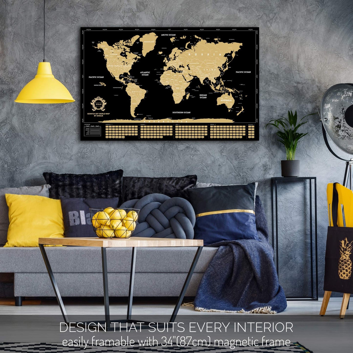 Scratch Off World Map - Extra Large - Easy to Frame Scratchable World Map Poster - Best Travel World Map Gift - All Accessories - Premium Detailed Scratch Off Map of The World - for Globetrotter